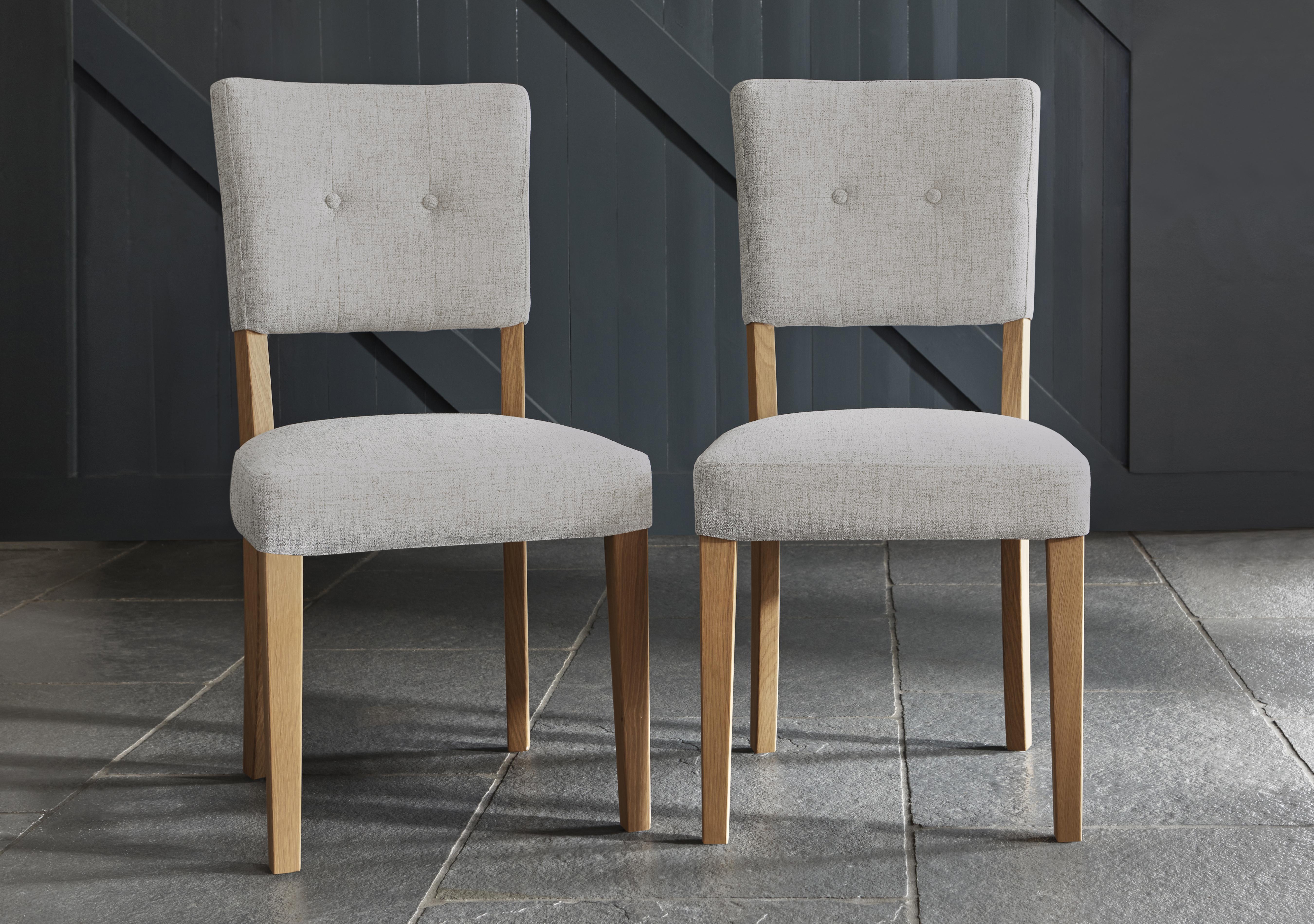 Augusta Pair of Open Back Upholstered Dining Chairs in Clay on Furniture Village