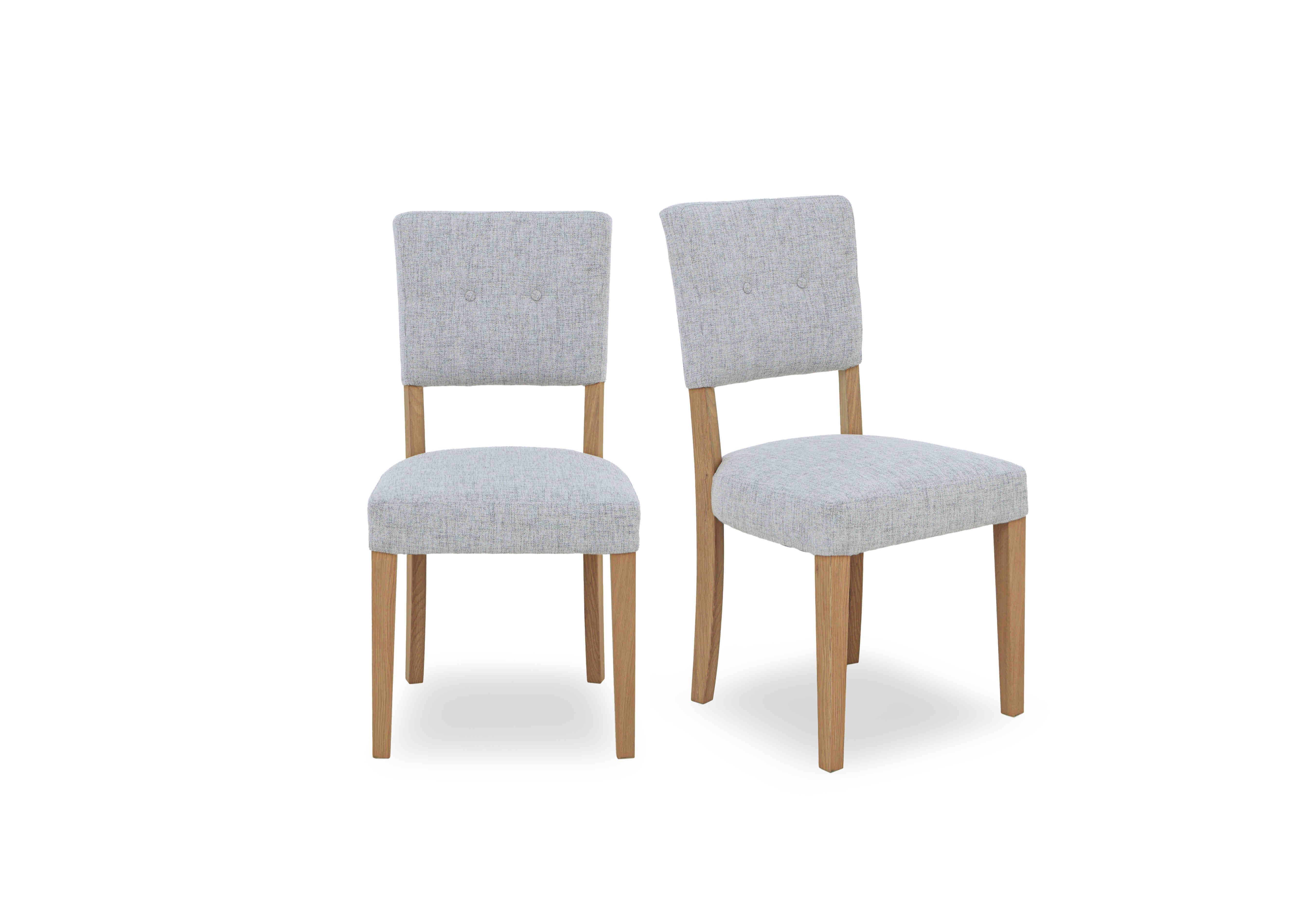 Augusta Pair of Open Back Upholstered Dining Chairs in Mist on Furniture Village