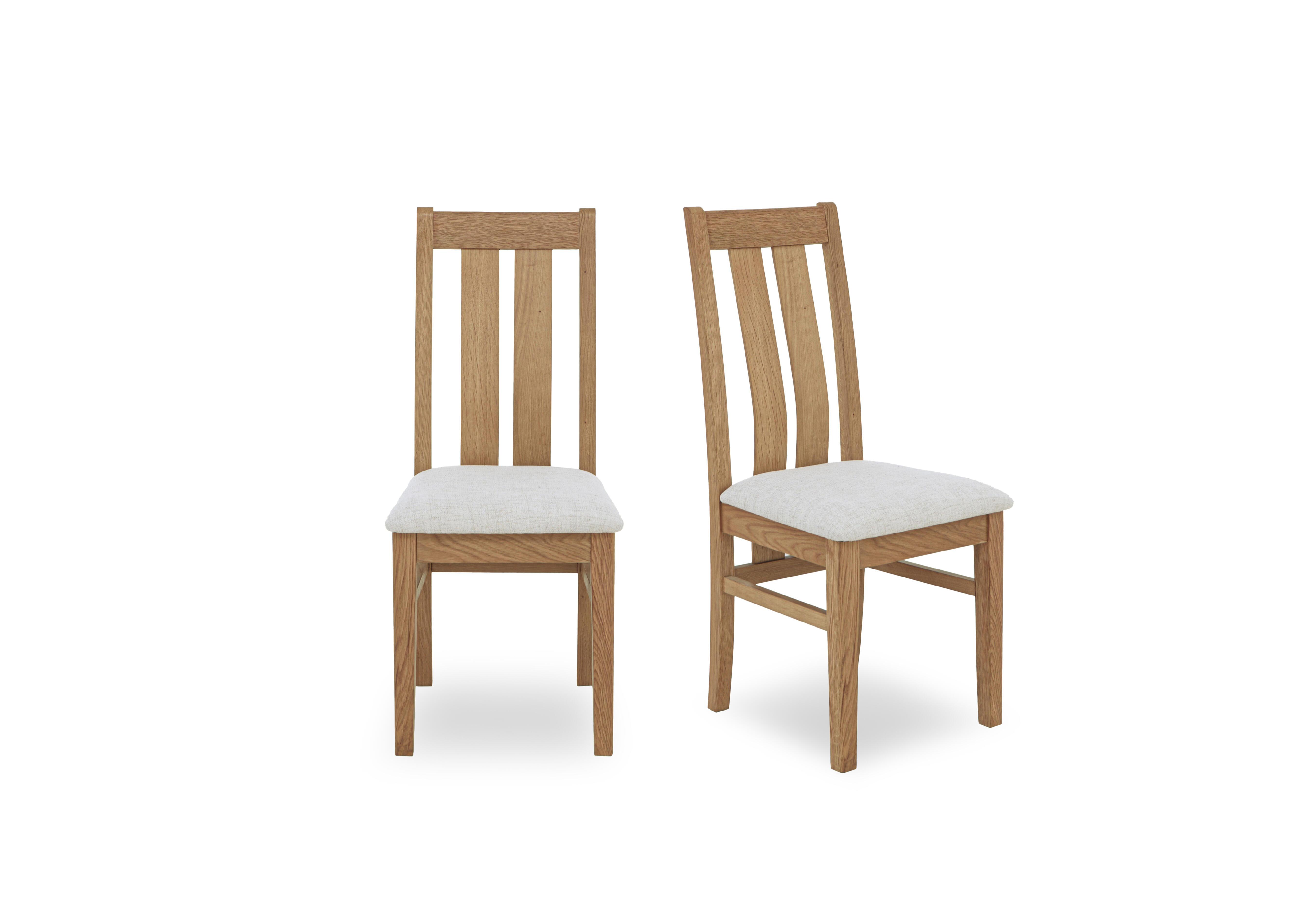 Augusta Pair of Wooden Slatted Back Dining Chairs in Clay on Furniture Village