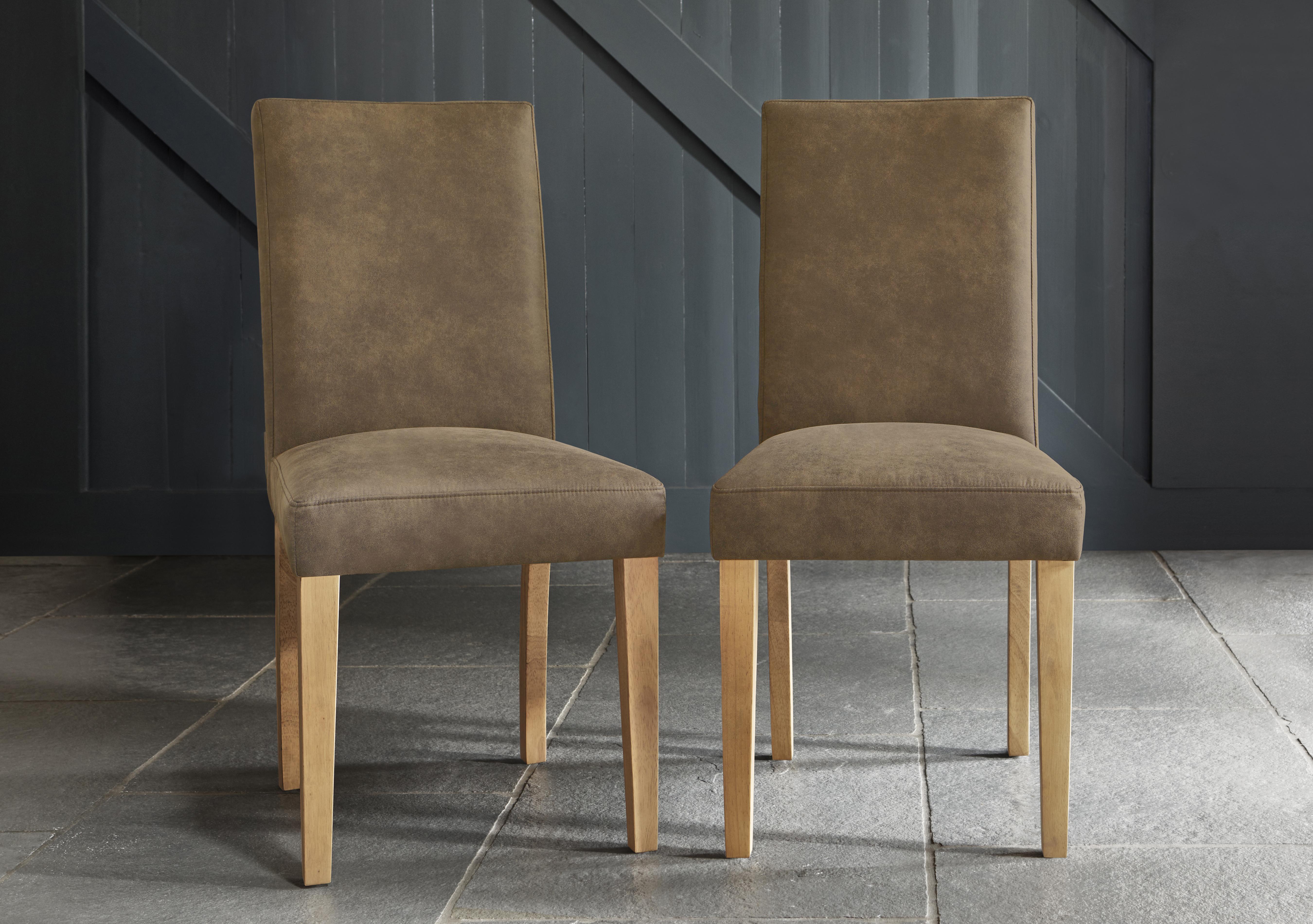 Augusta Cowboy Upholstered Dining Chair in Taupe on Furniture Village