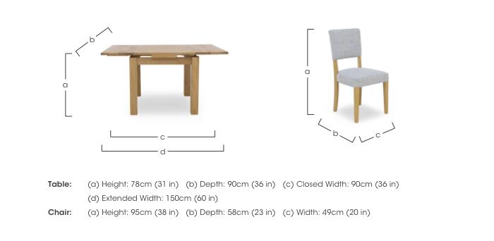 Augusta Draw Leaf Extending Dining Table and 4 Open Back Upholstered Dining Chairs in  on Furniture Village