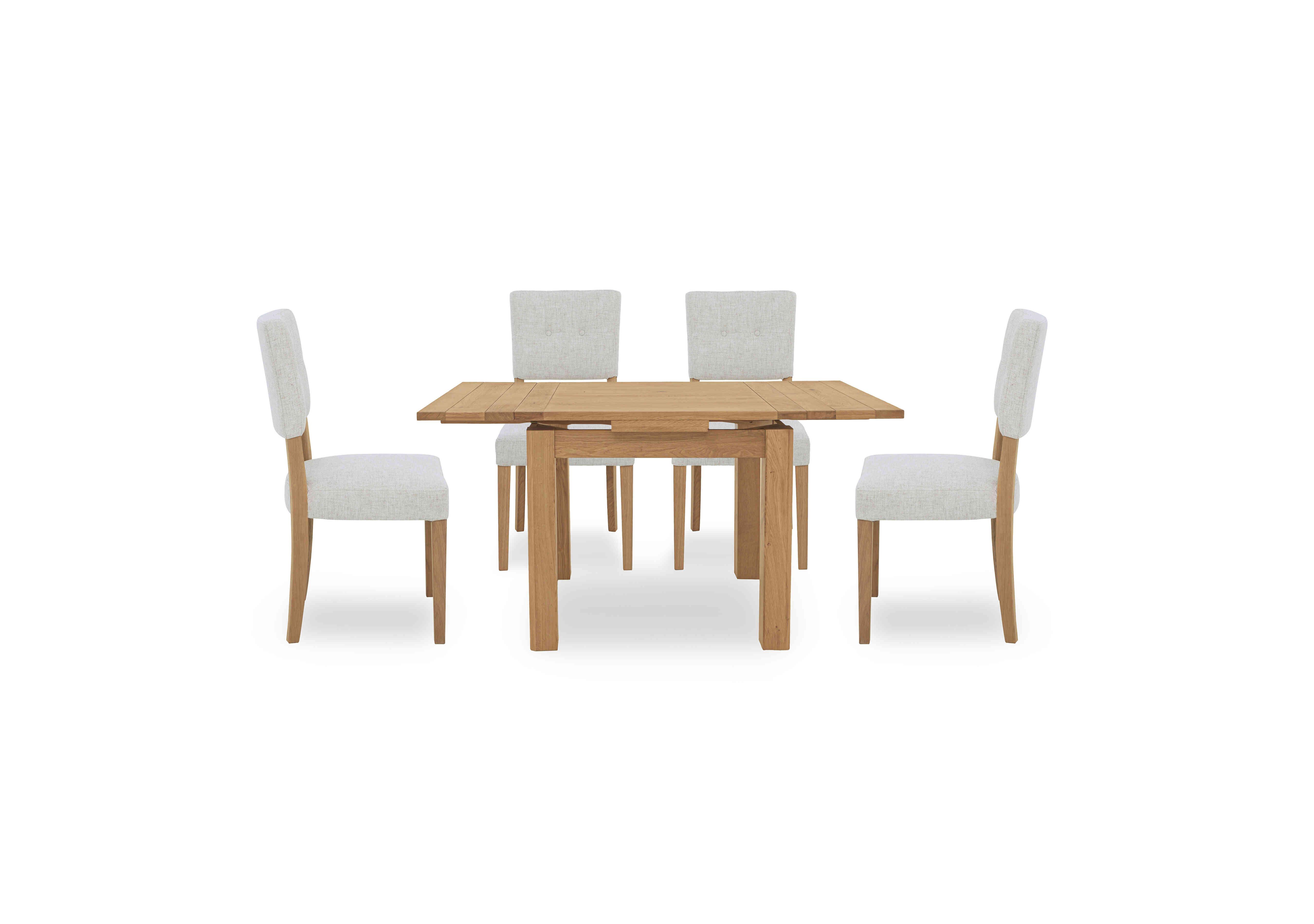 Augusta Draw Leaf Extending Dining Table and 4 Open Back Upholstered Dining Chairs in Clay on Furniture Village