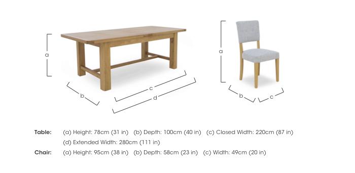 Augusta Large Rectangular Extending Dining Table and 4 Open Back Upholstered Dining Chairs in  on Furniture Village