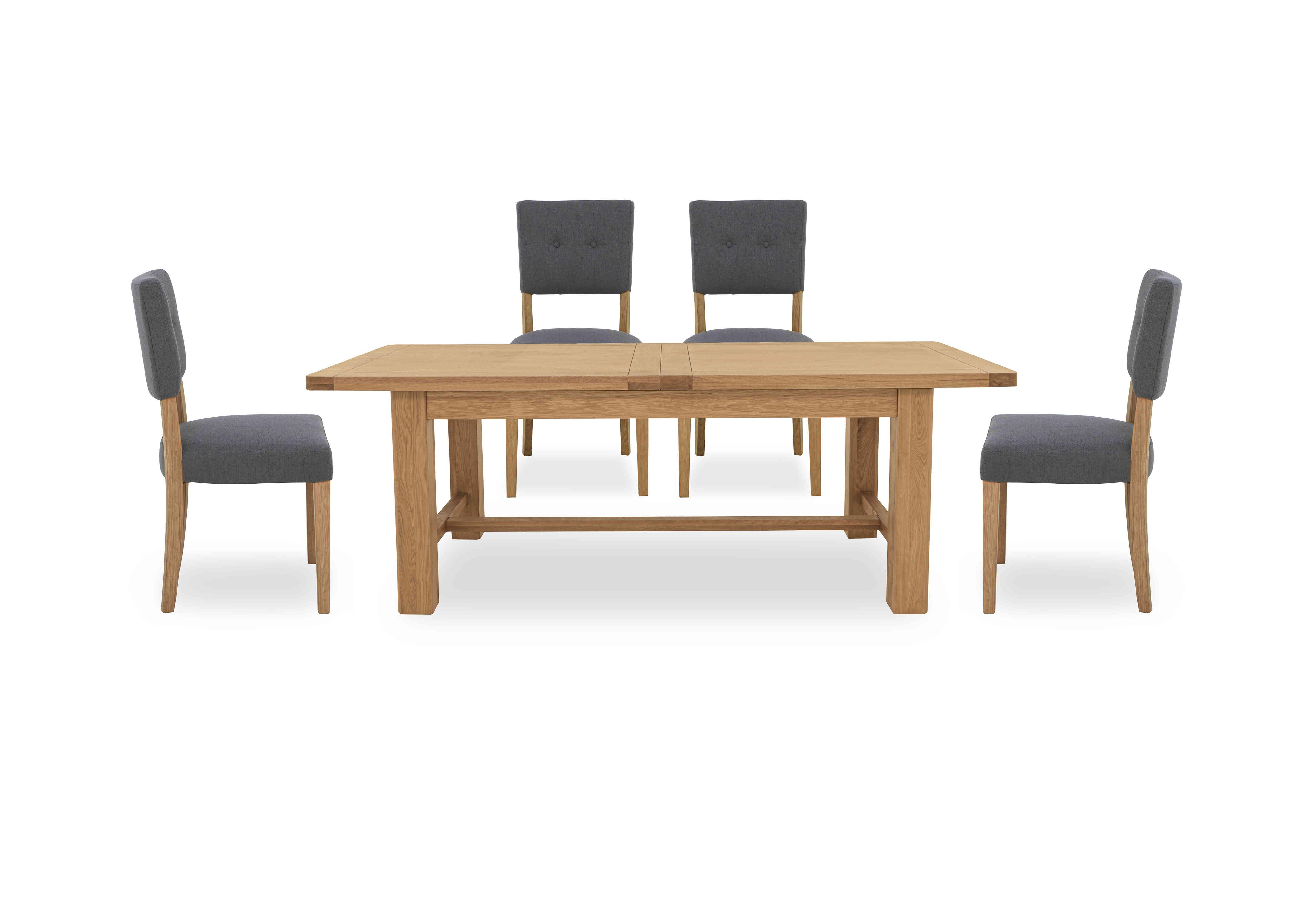 Augusta Large Rectangular Extending Dining Table and 4 Open Back Upholstered Dining Chairs in Anthracite on Furniture Village