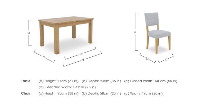 Augusta Small Rectangular Extending Dining Table and 4 Open Back Upholstered Dining Chairs in  on Furniture Village