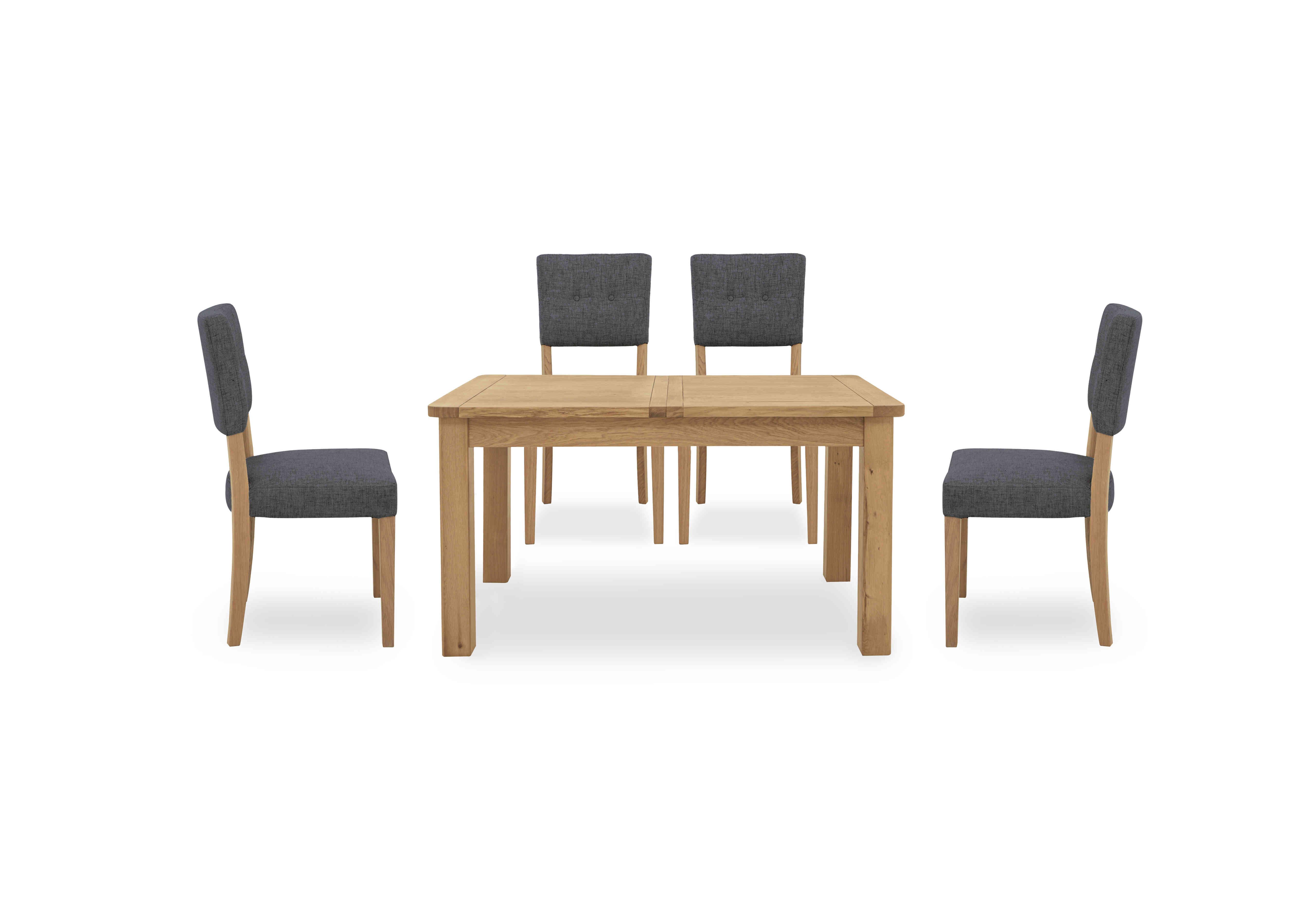 Augusta Small Rectangular Extending Dining Table and 4 Open Back Upholstered Dining Chairs in Anthracite on Furniture Village