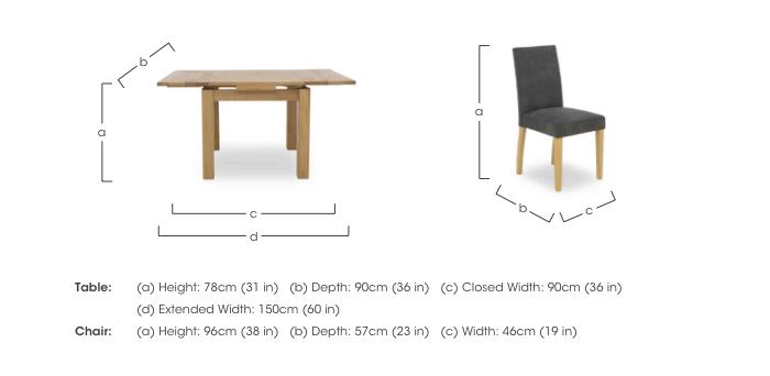Augusta Draw Leaf Extending Dining Table and 4 Cowboy Upholstered Dining Chairs in  on Furniture Village