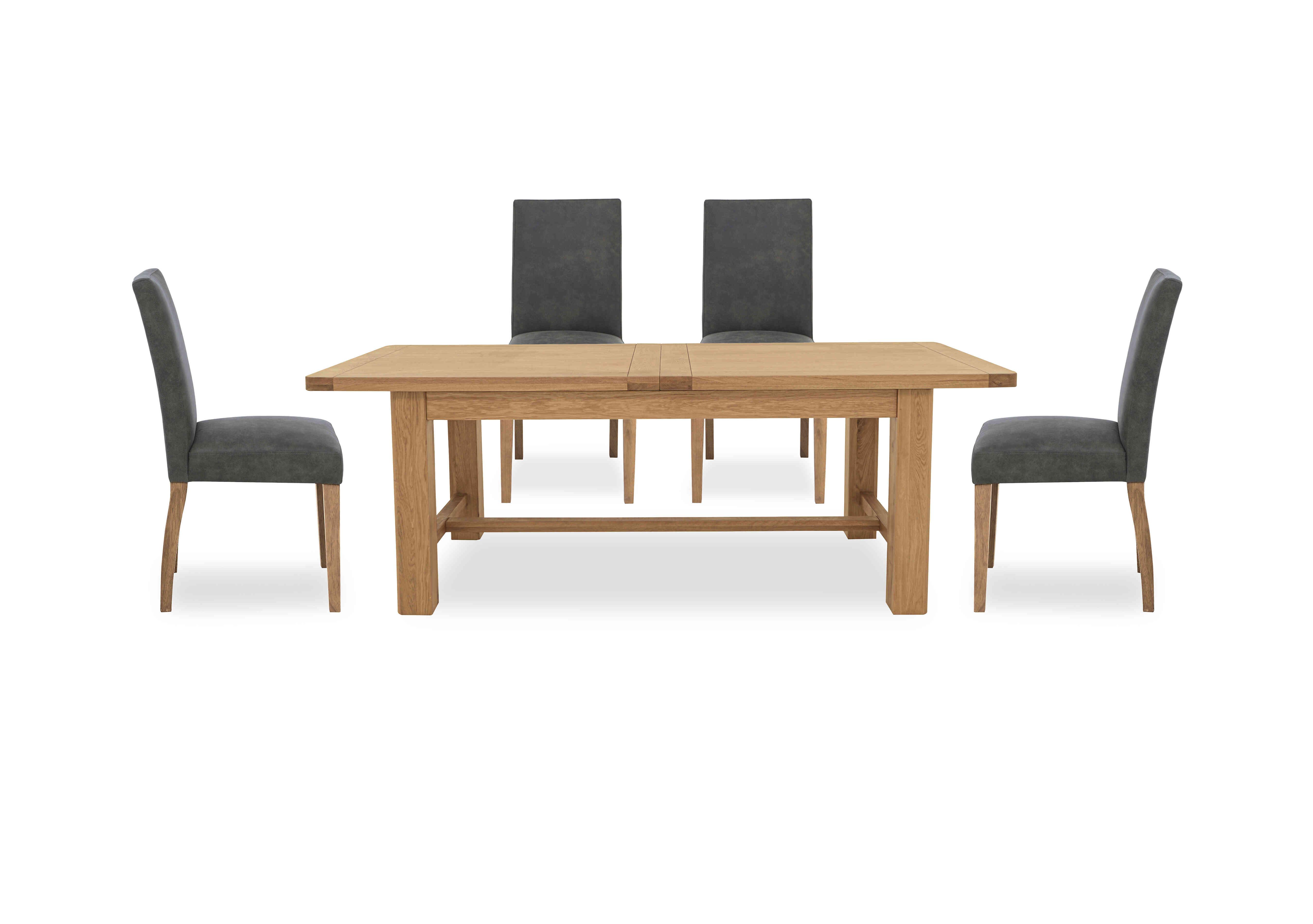 Augusta Large Rectangular Extending Dining Table and 4 Cowboy Upholstered Dining Chairs in Grey on Furniture Village