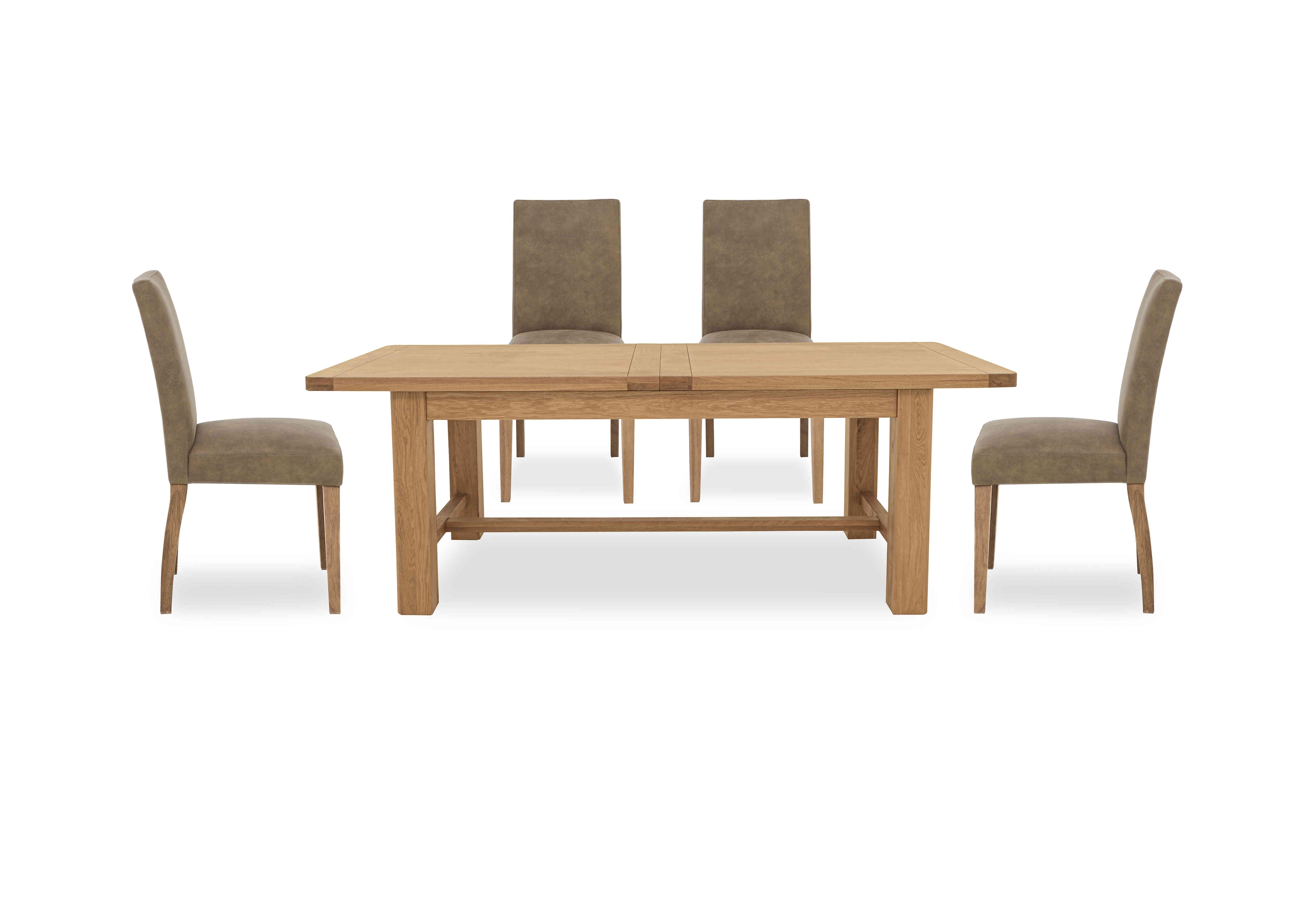 Augusta Large Rectangular Extending Dining Table and 4 Cowboy Upholstered Dining Chairs in Taupe on Furniture Village