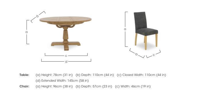 Augusta Round Extending Dining Table and 4 Cowboy Upholstered Dining Chairs in  on Furniture Village