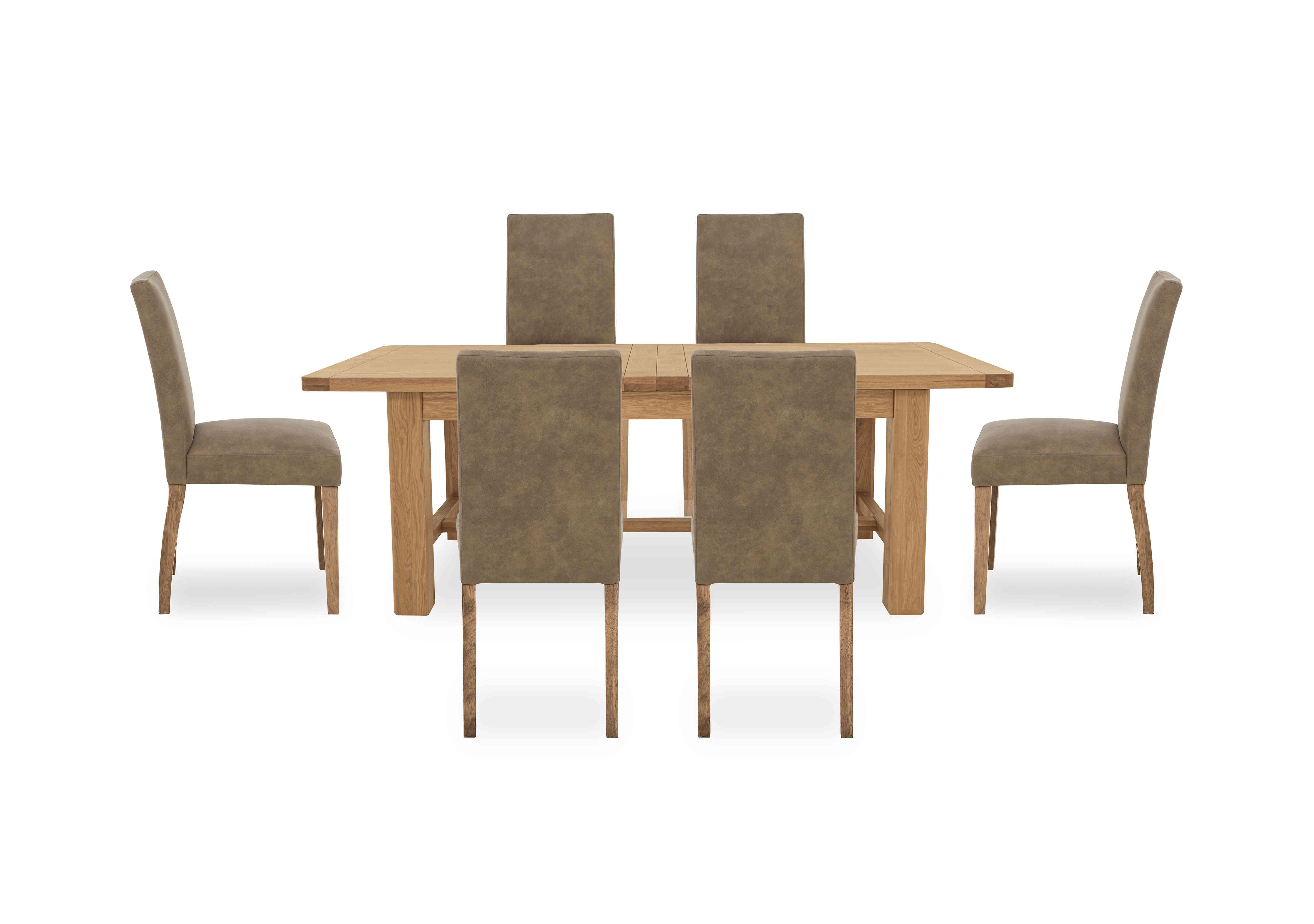 Augusta Large Rectangular Extending Dining Table and 6 Cowboy Upholstered Dining Chairs in Taupe on Furniture Village