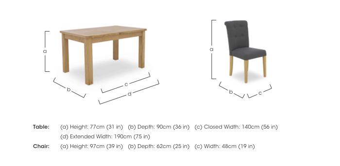 Augusta Small Rectangular Extending Dining Table and 4 Roll Back Upholstered Dining Chairs in  on Furniture Village
