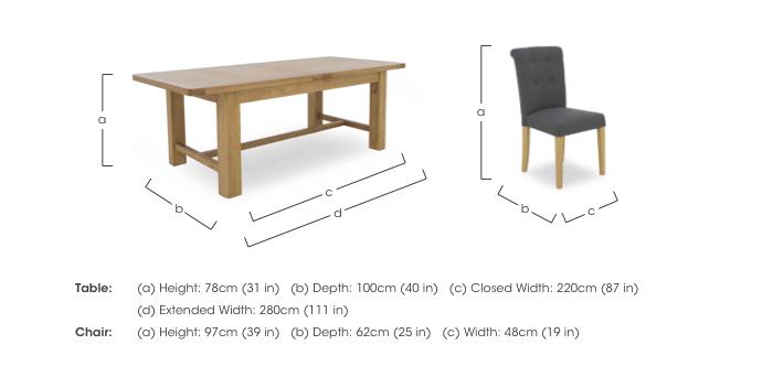 Augusta Large Rectangular Extending Dining Table and 6 Roll Back Upholstered Dining Chairs in  on Furniture Village