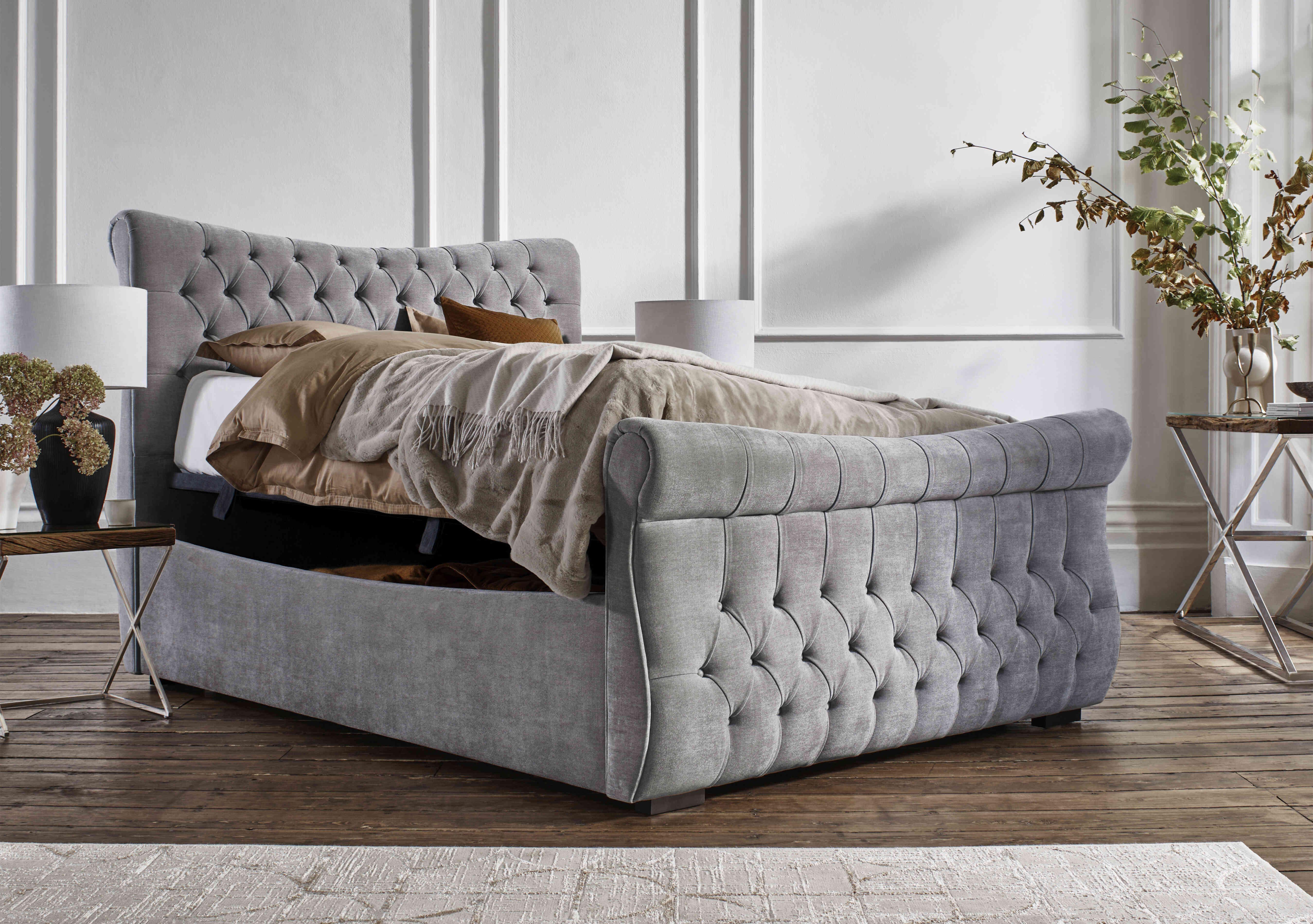 Lance Left Hand Side Opening Ottoman Bed Frame in  on Furniture Village