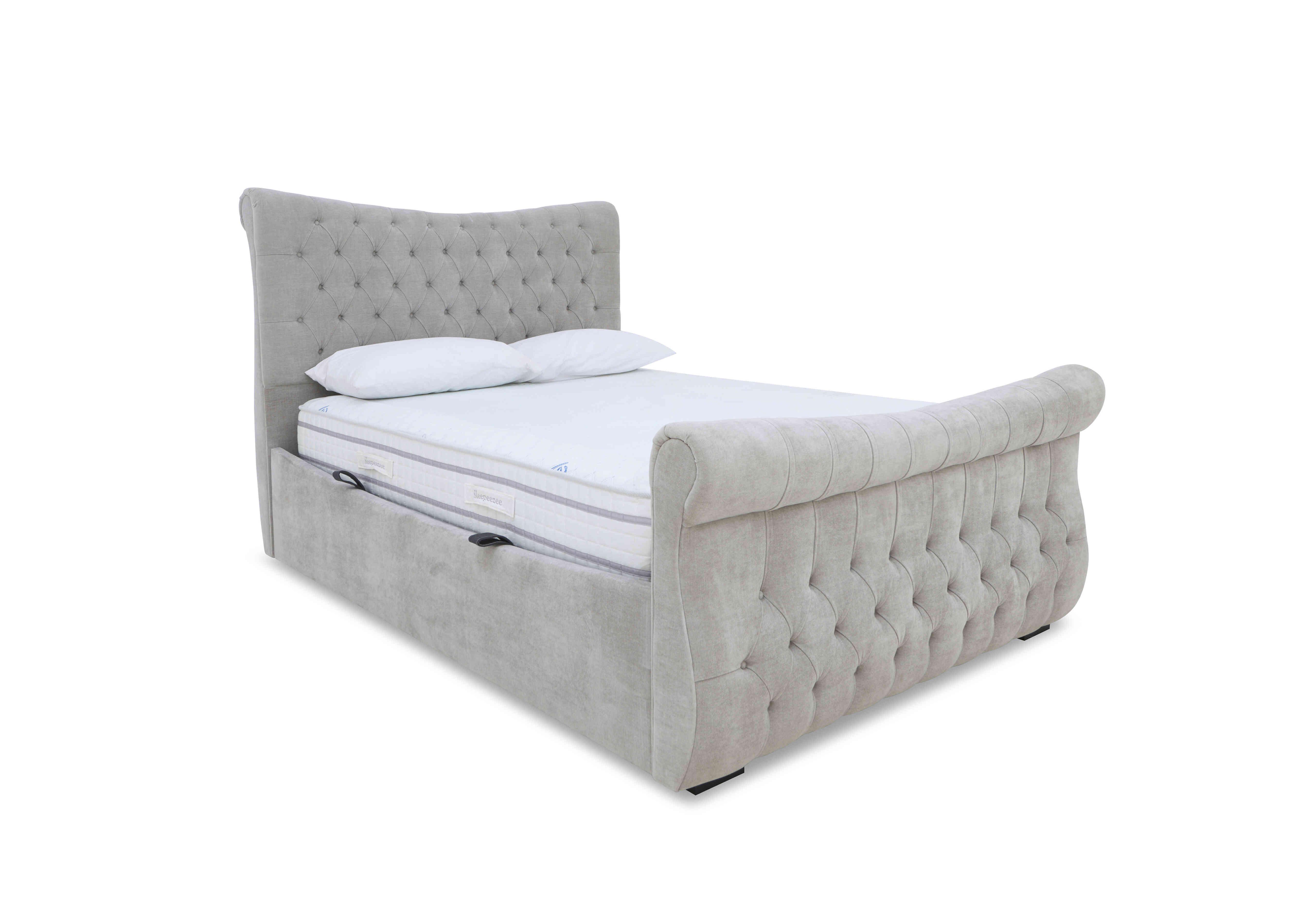 Lance Left Hand Side Opening Ottoman Bed Frame in Dapple Oyster on Furniture Village