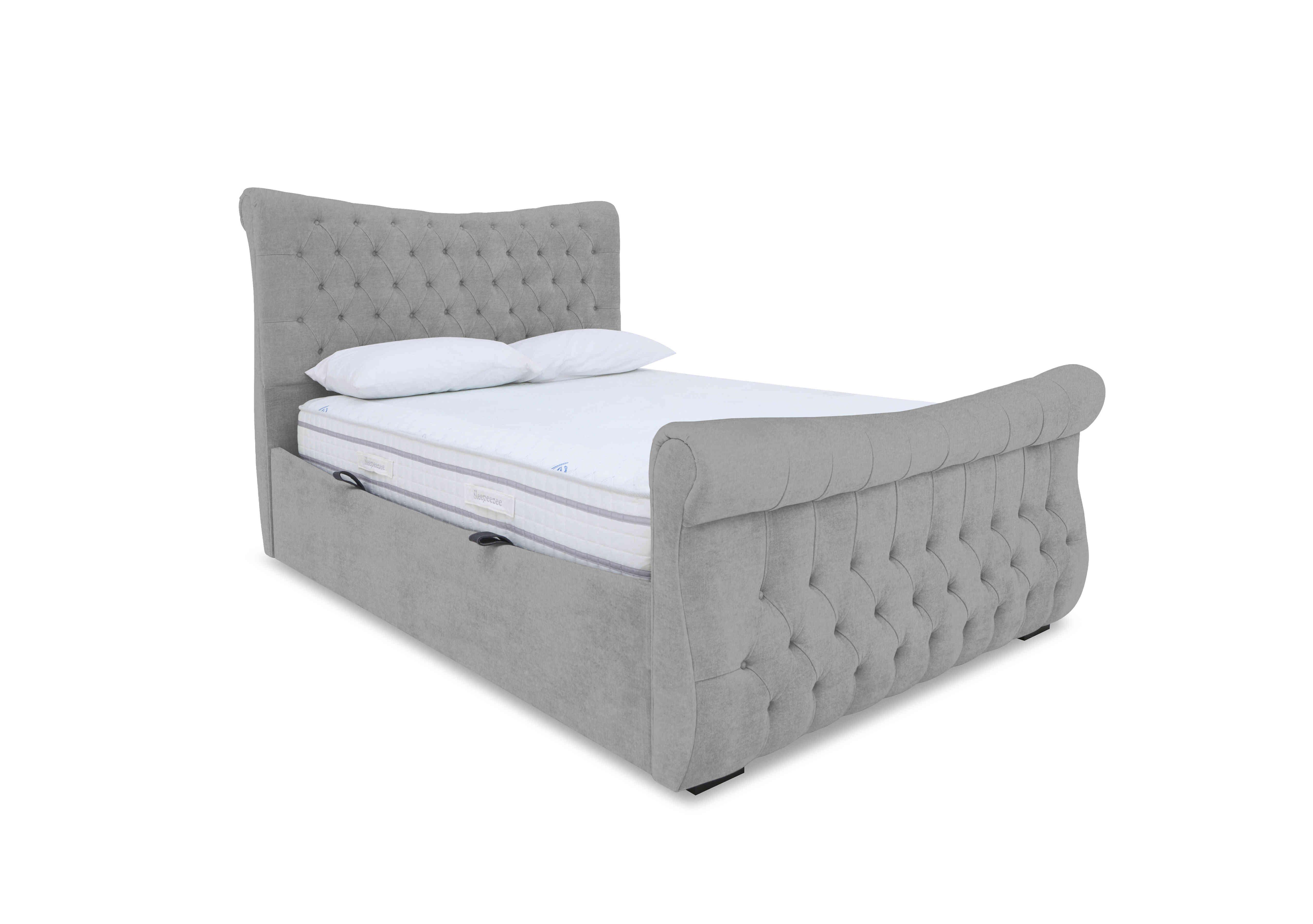 Lance Left Hand Side Opening Ottoman Bed Frame in Milan Nickel on Furniture Village