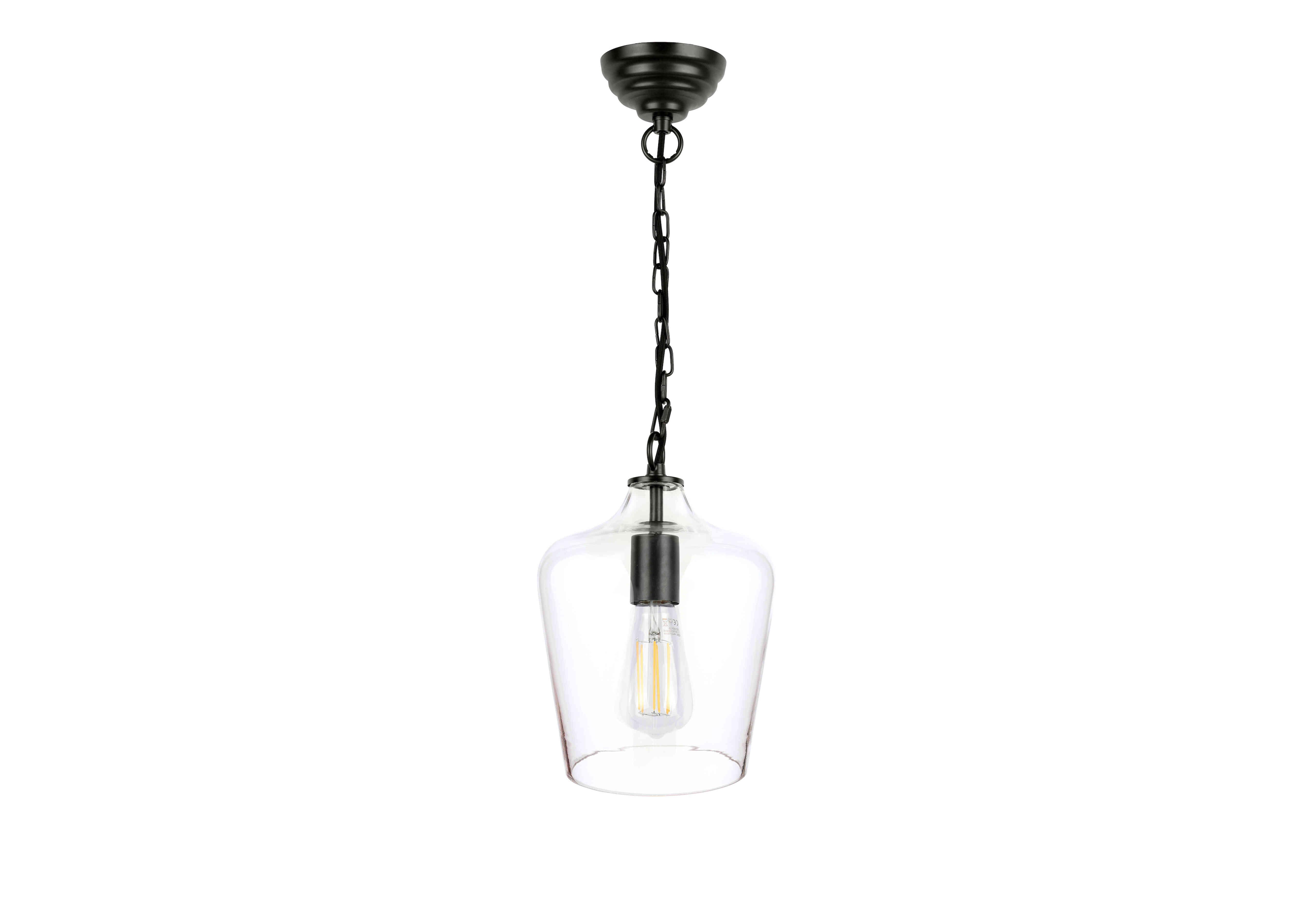 Ockley 1 Light Pendant in Black on Furniture Village