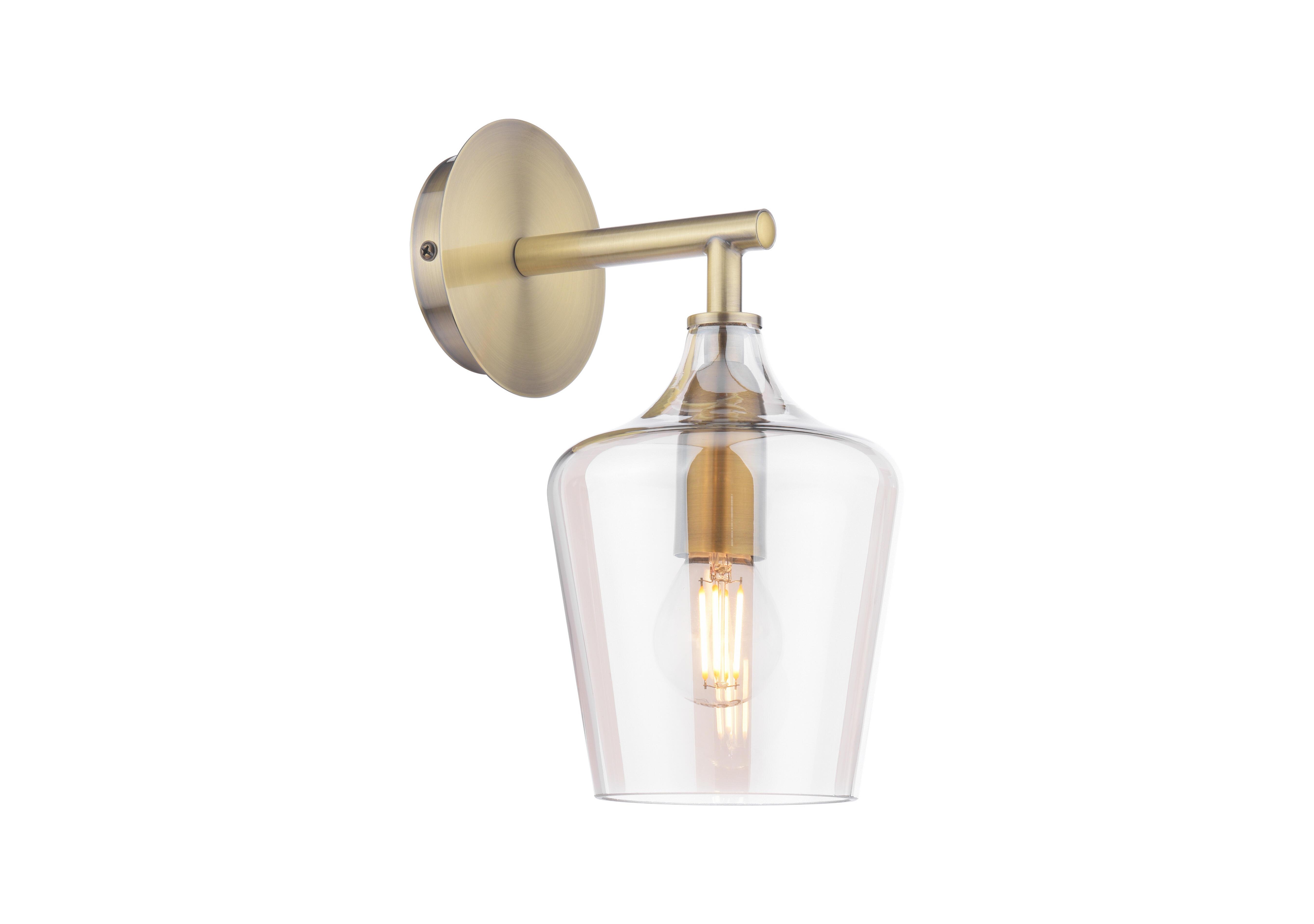 Ockley 1 Light Wall Light in Antique Brass on Furniture Village