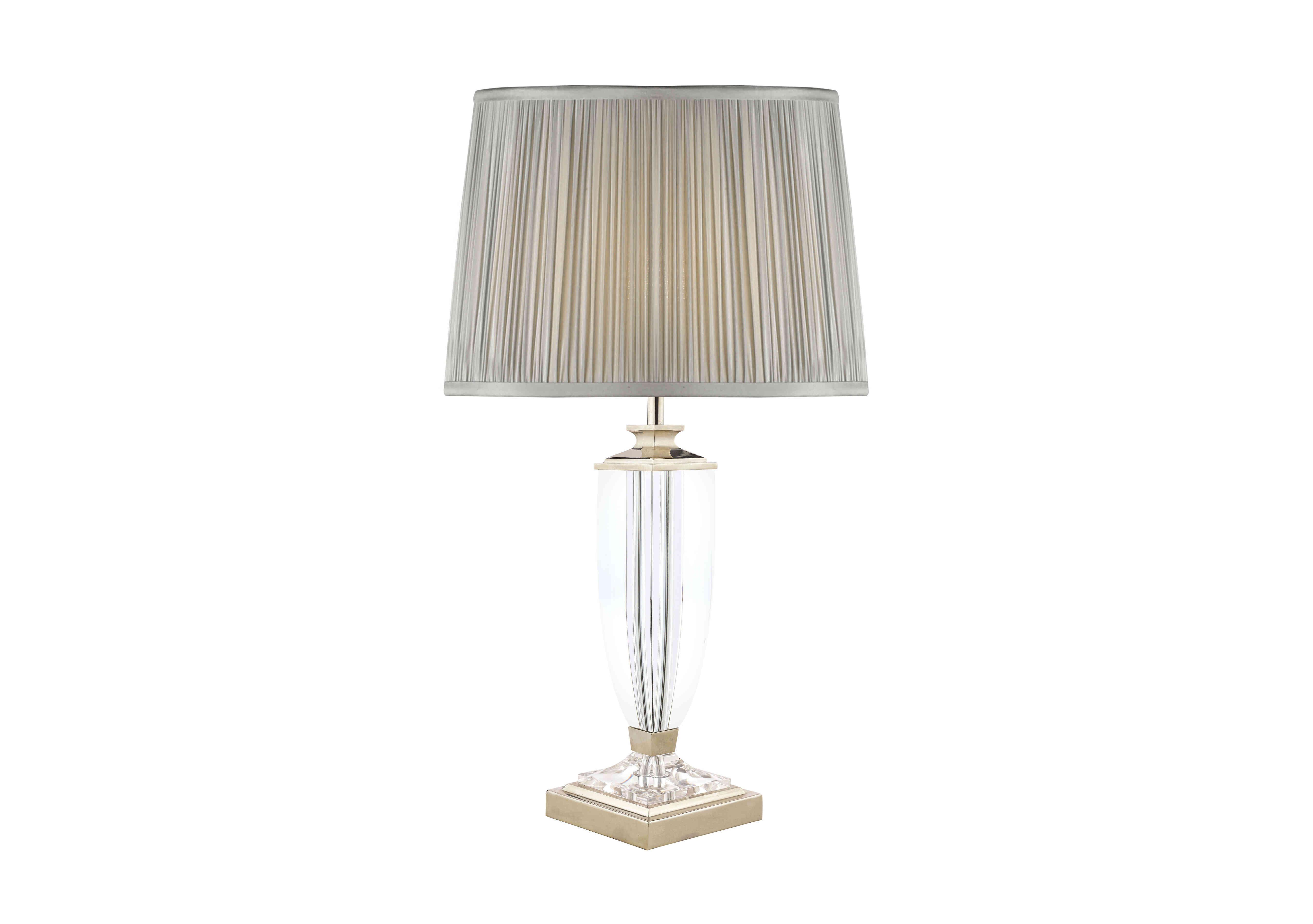 Carson Medium Table Lamp in Nickel on Furniture Village