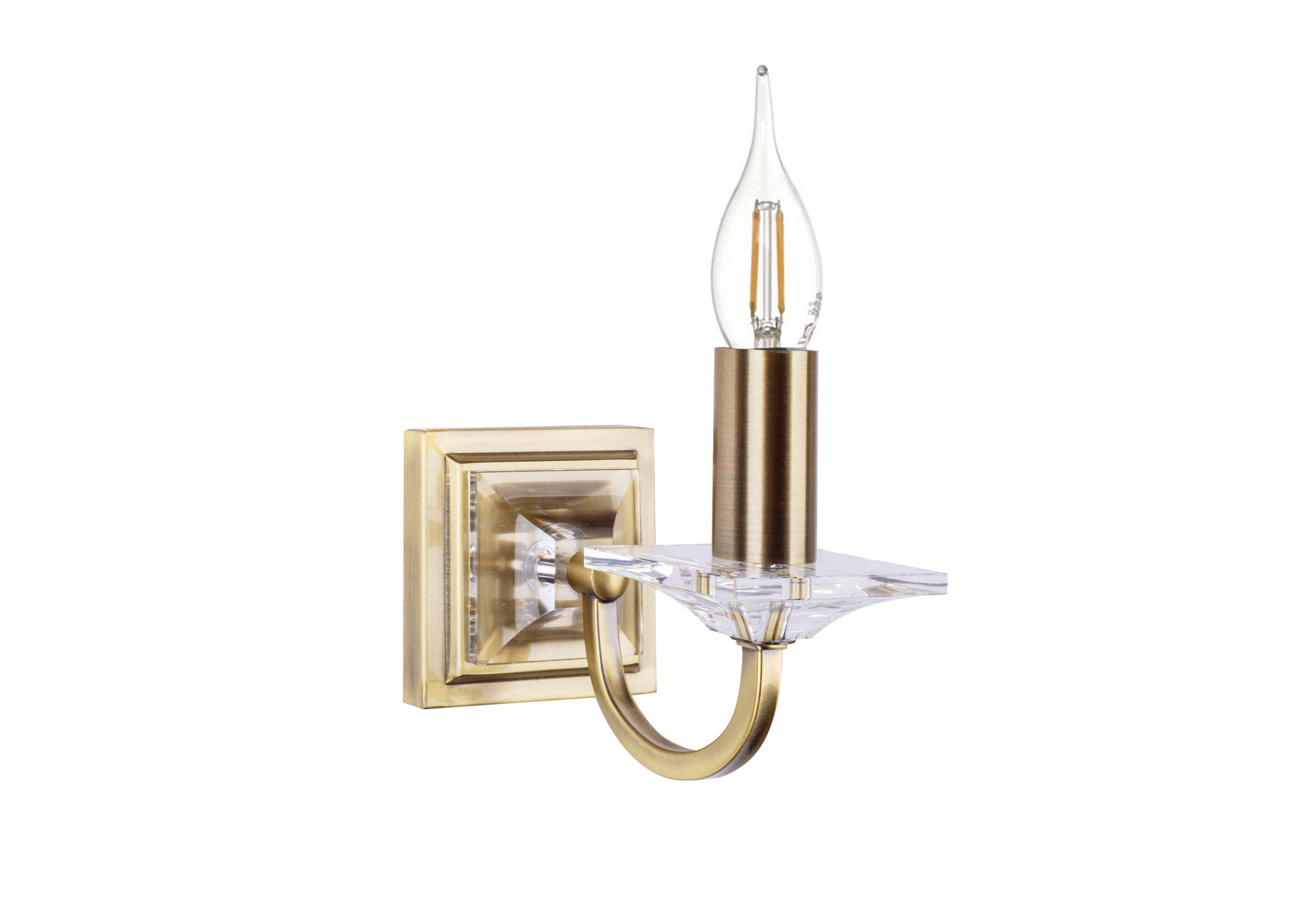 Carson 1 Light Wall Light in Antique Brass on Furniture Village