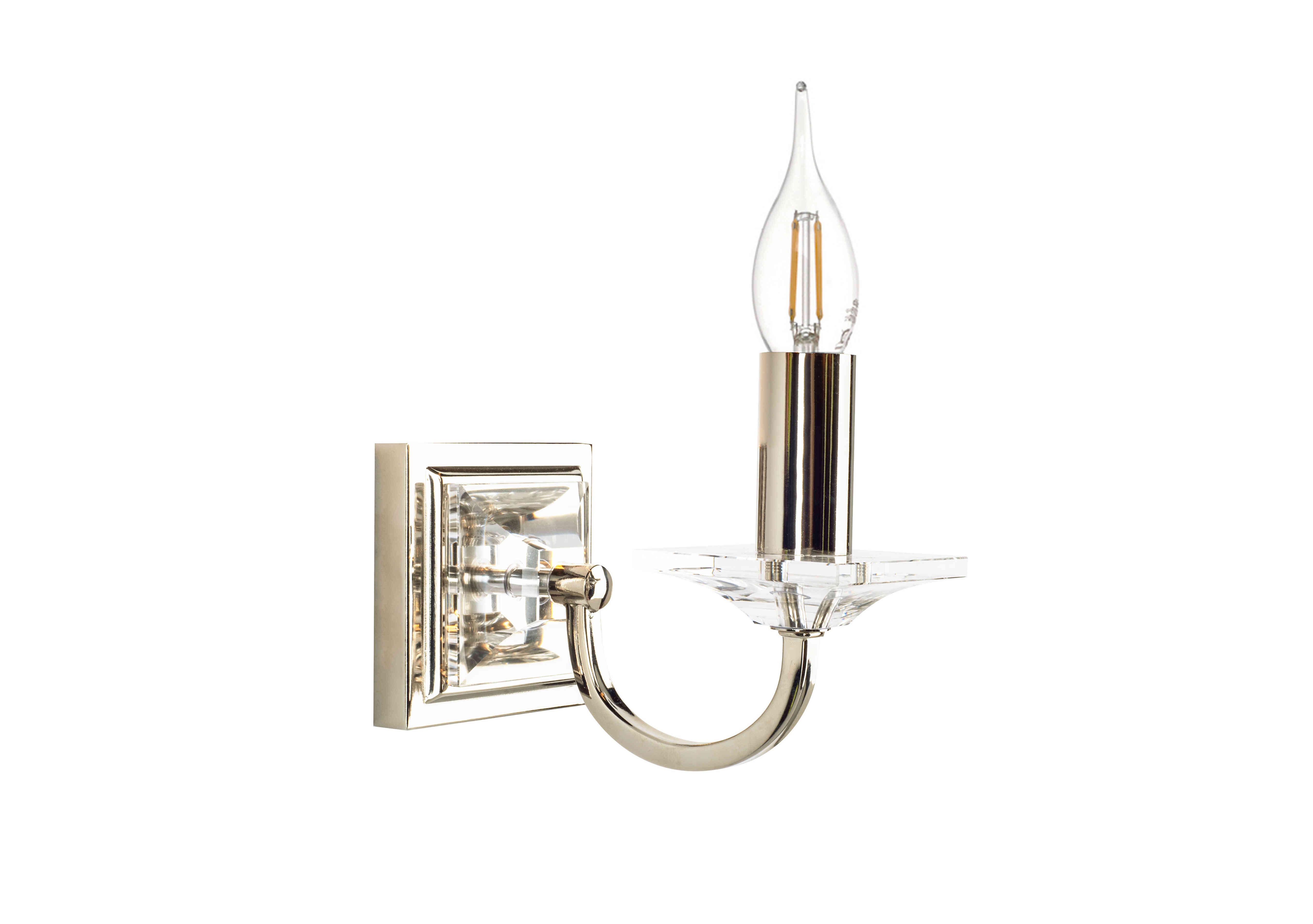 Carson 1 Light Wall Light in Nickel on Furniture Village