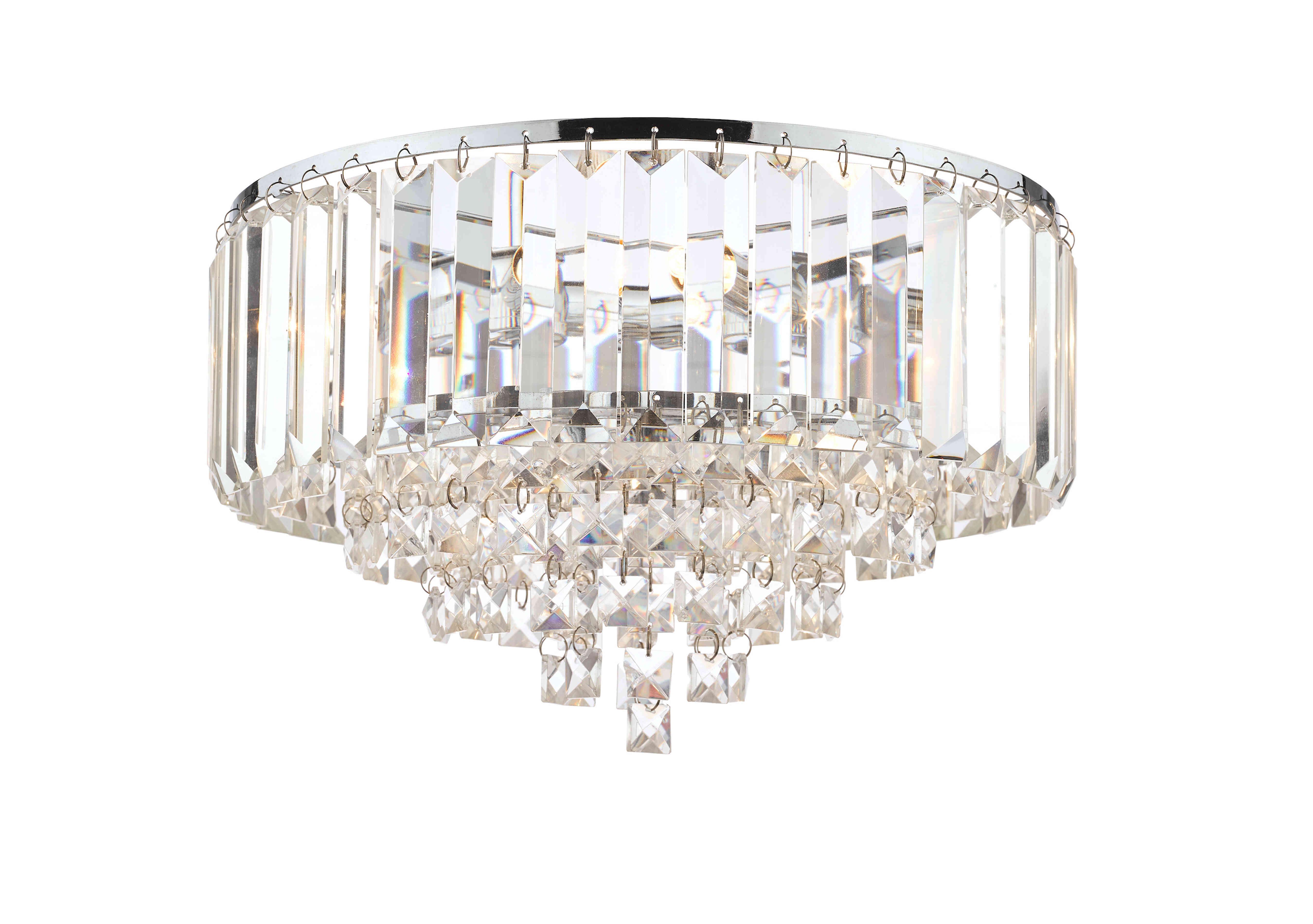Vienna 3 Light Flush Ceiling Light in Chrome on Furniture Village