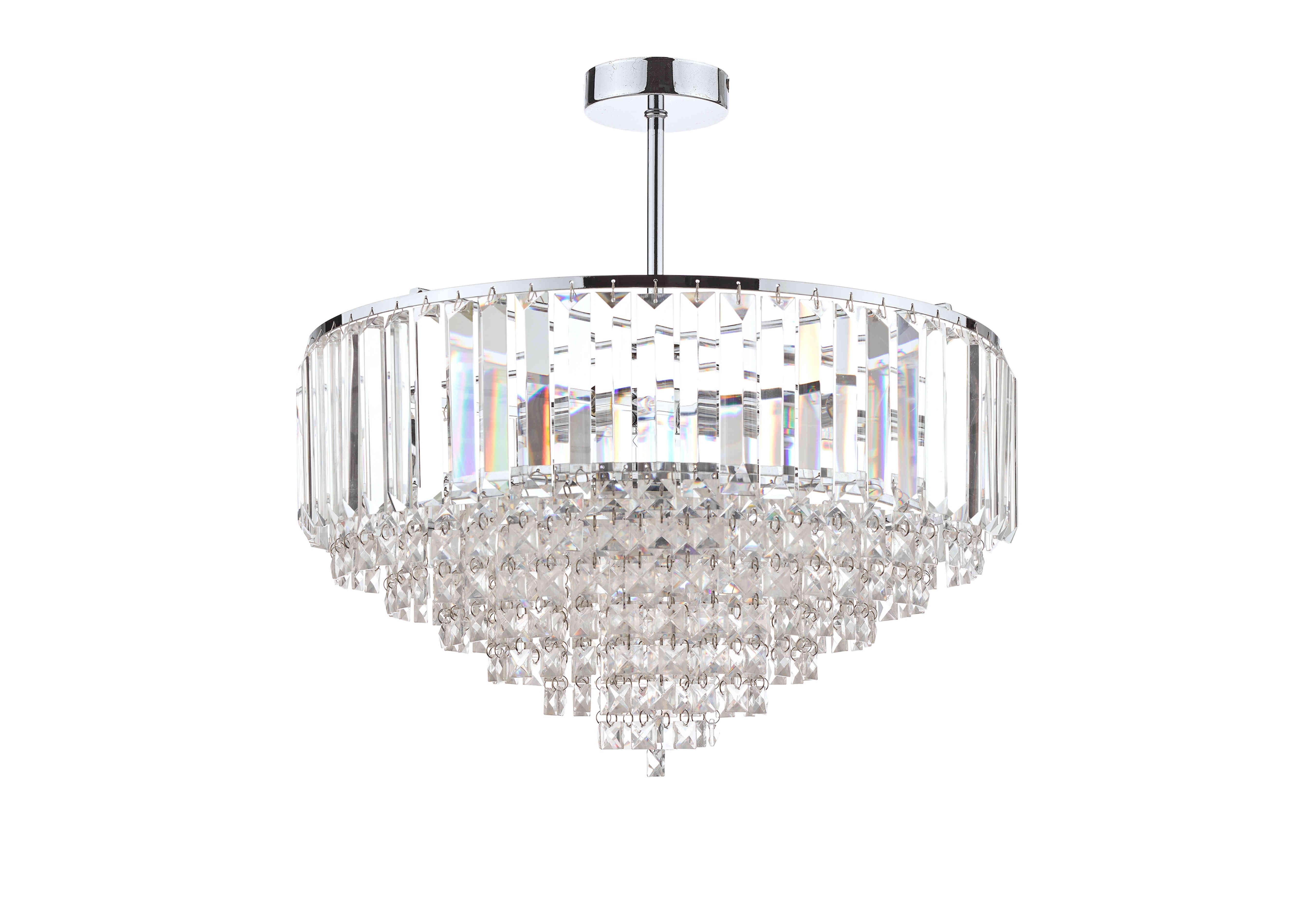 Vienna Large 5 Light Semi Flush Ceiling Light in Chrome on Furniture Village
