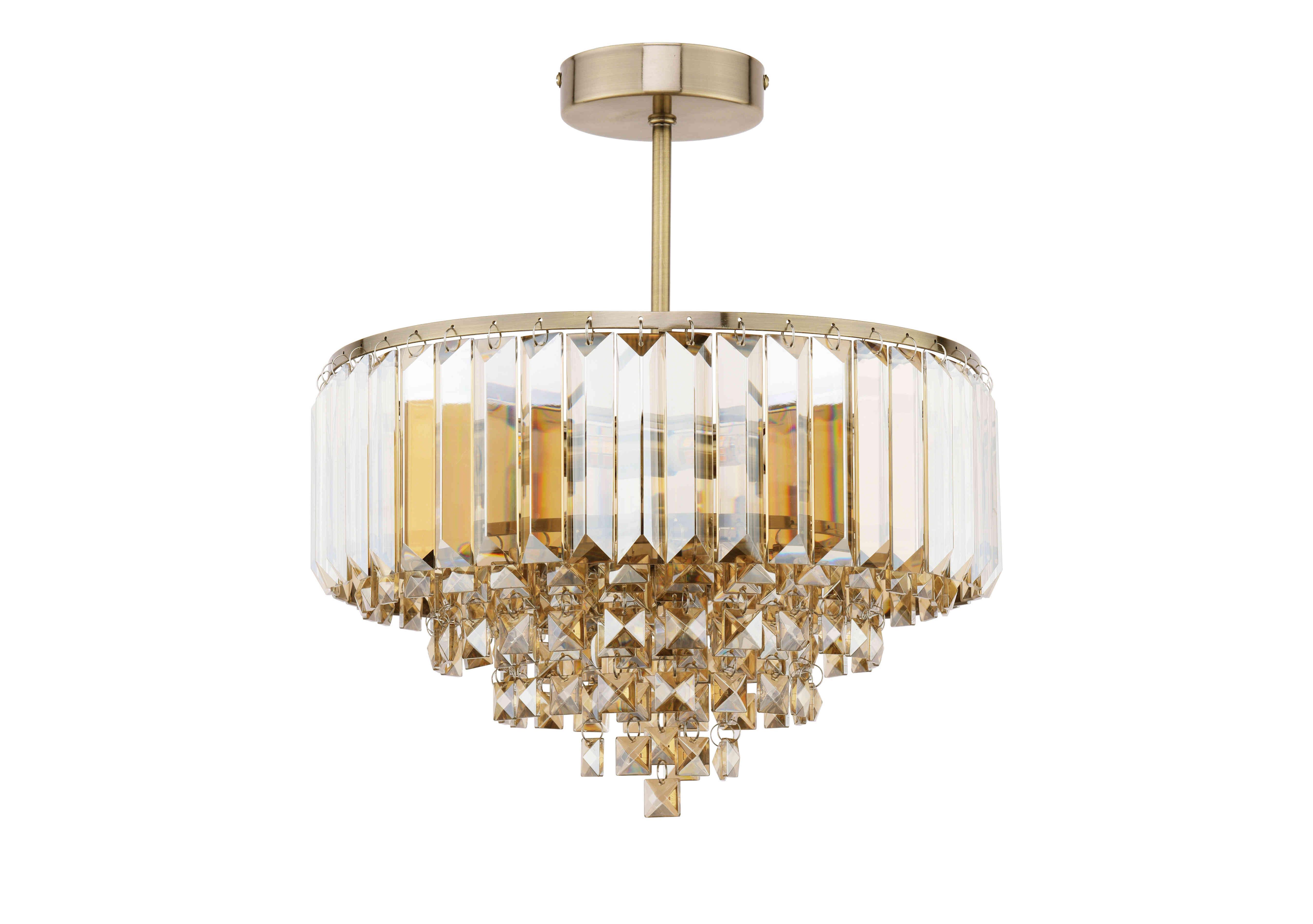 Vienna 3 Light Semi Flush Ceiling Light in Champagne on Furniture Village