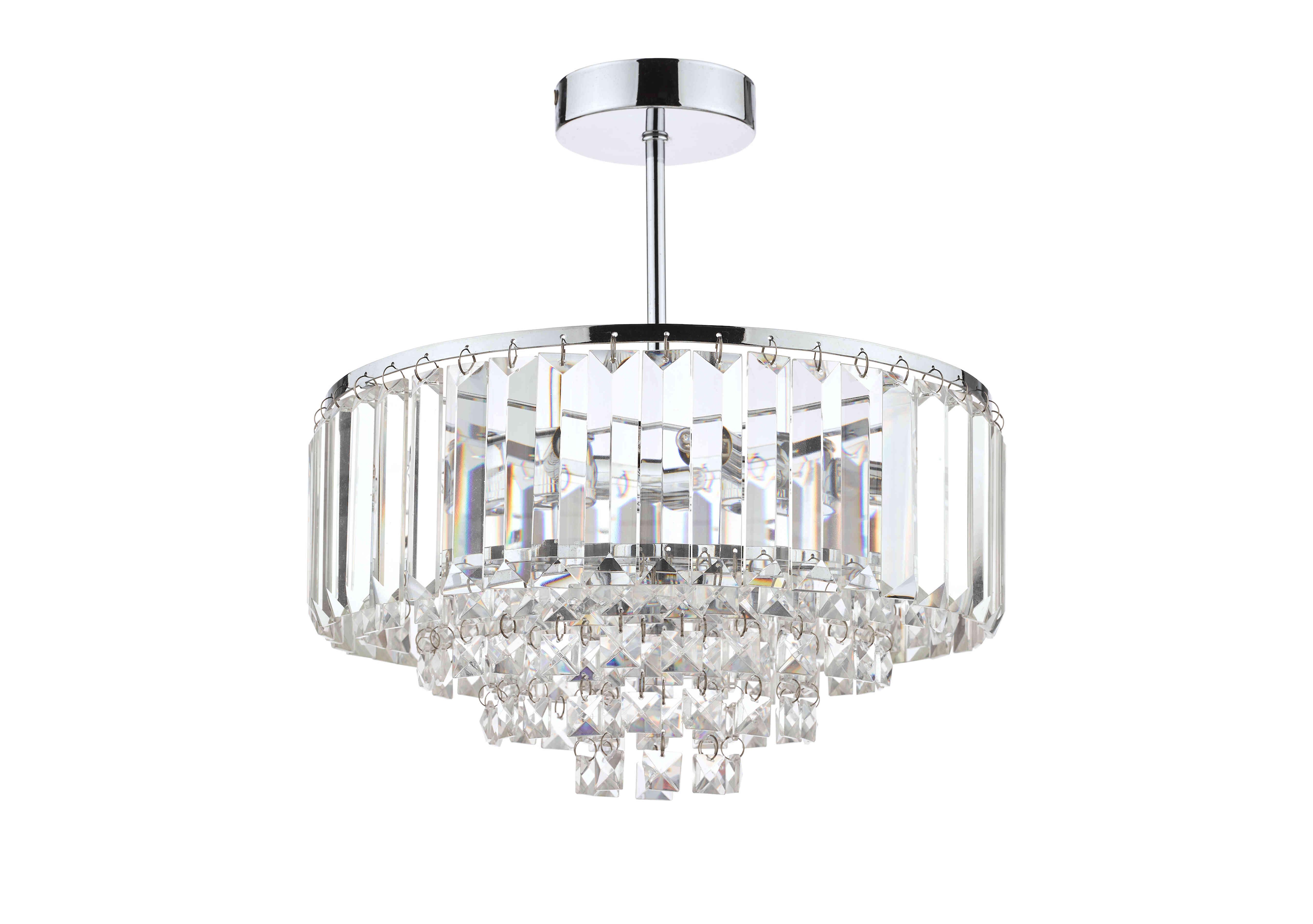Vienna 3 Light Semi Flush Ceiling Light in Chrome on Furniture Village