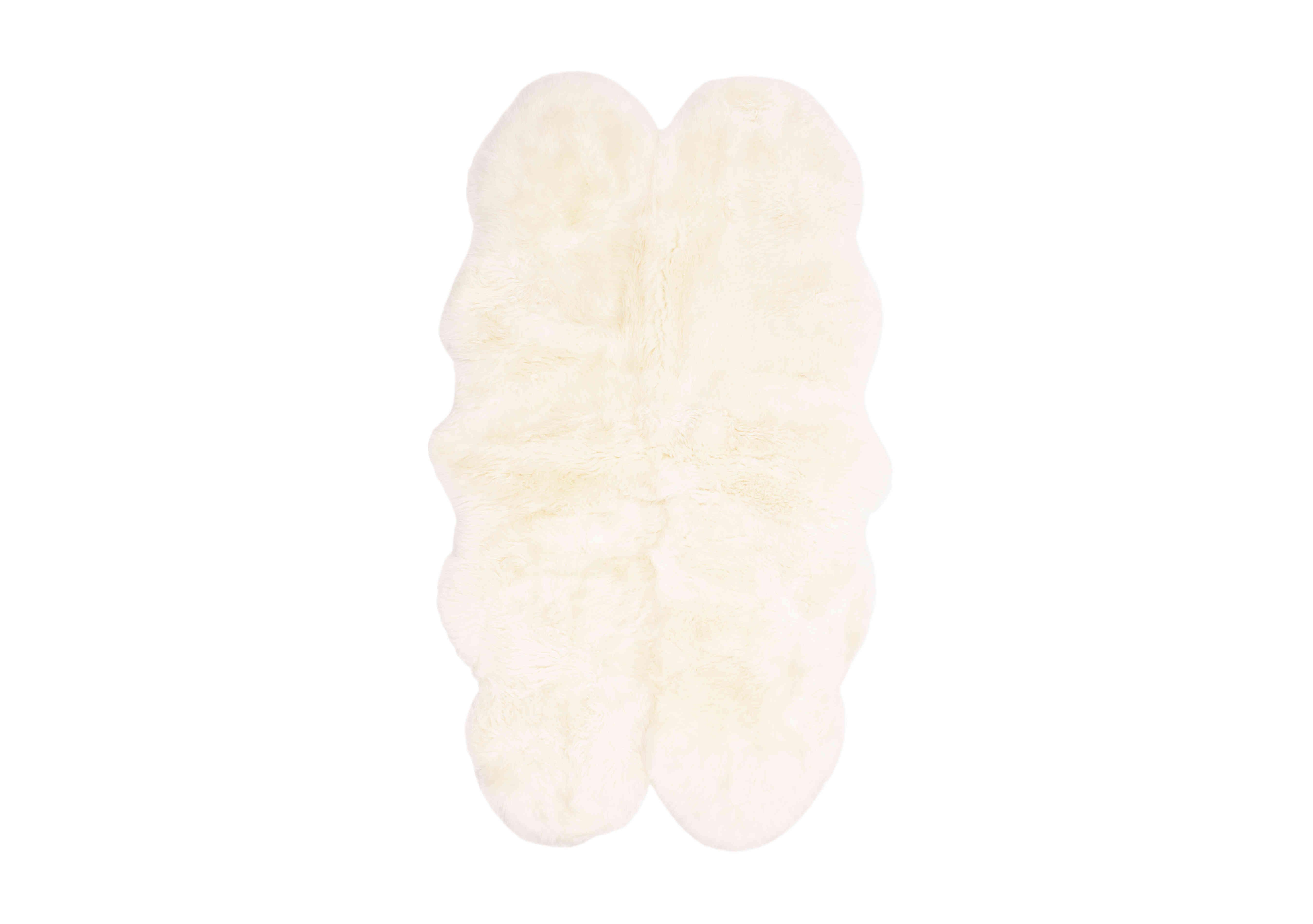 Asiatic Quad Sheepskin Rug in White on Furniture Village