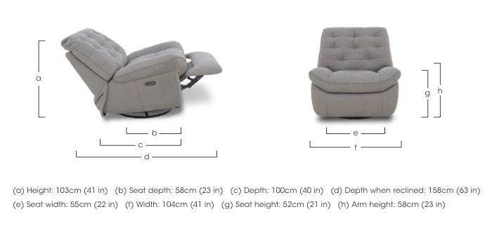 Ozzy Fabric Swivel Power Recliner Chair in  on Furniture Village