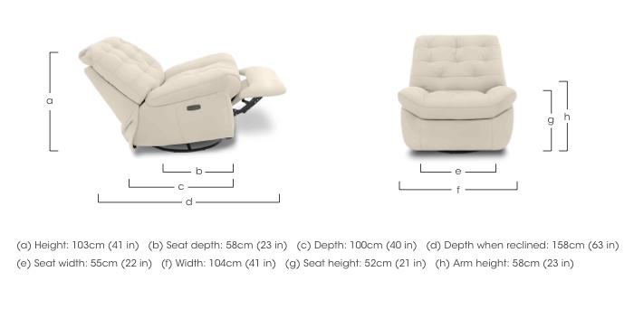 Ozzy Leather Swivel Power Recliner Chair in  on Furniture Village