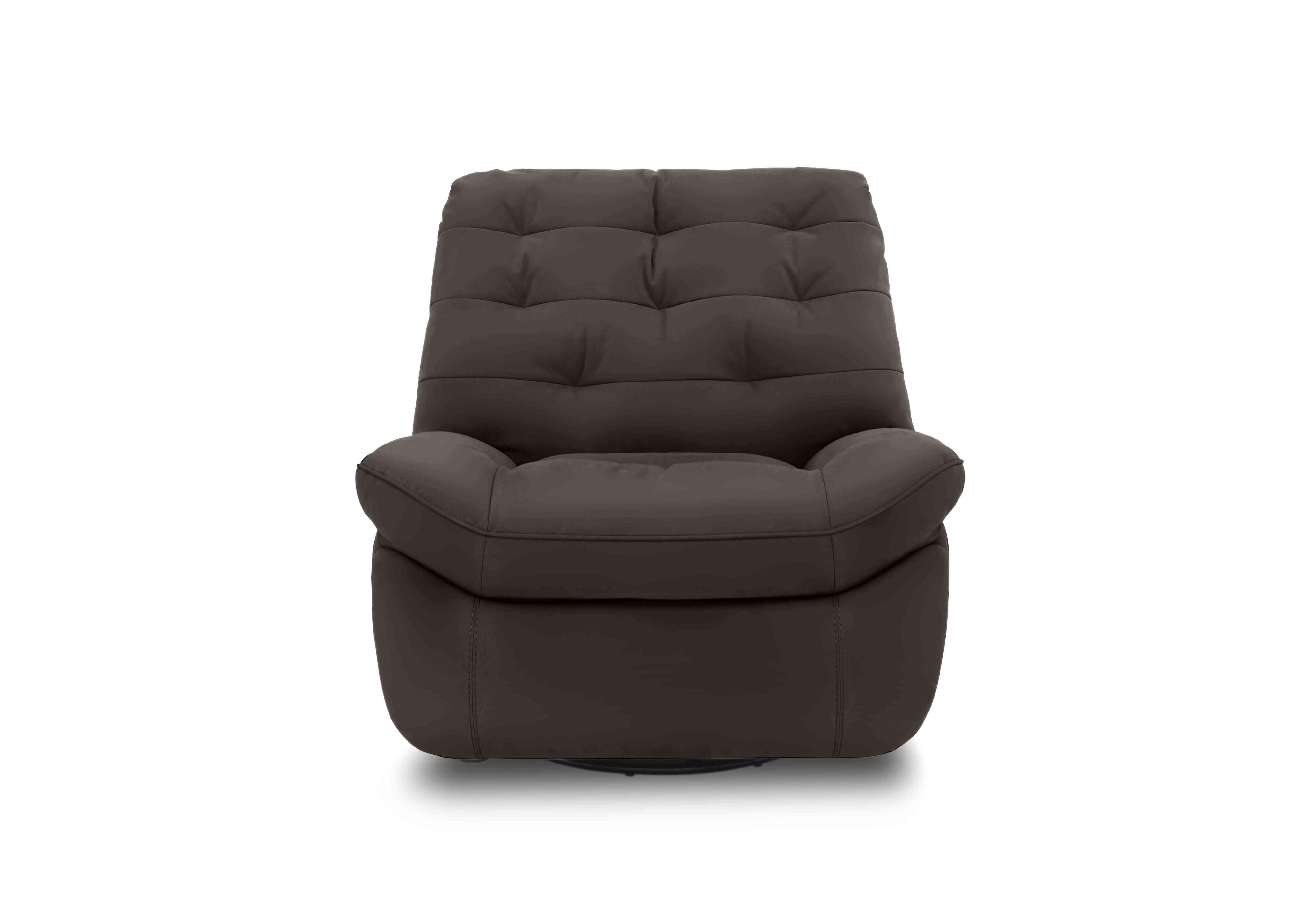 Ozzy Leather Swivel Power Recliner Chair in Bv-1748 Dark Chocolate on Furniture Village
