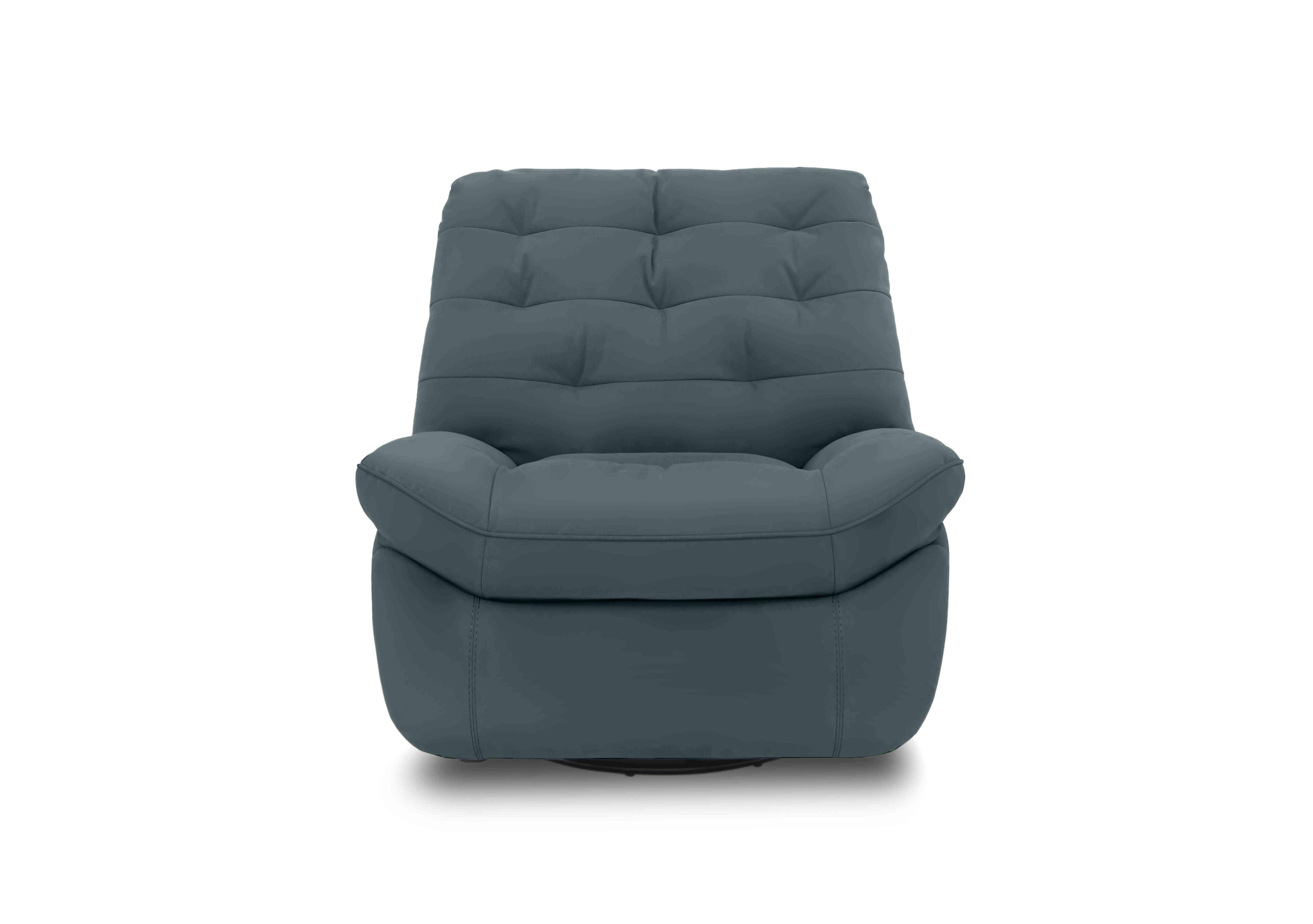 Ozzy Leather Swivel Power Recliner Chair in Bv-301e Lake Green on Furniture Village