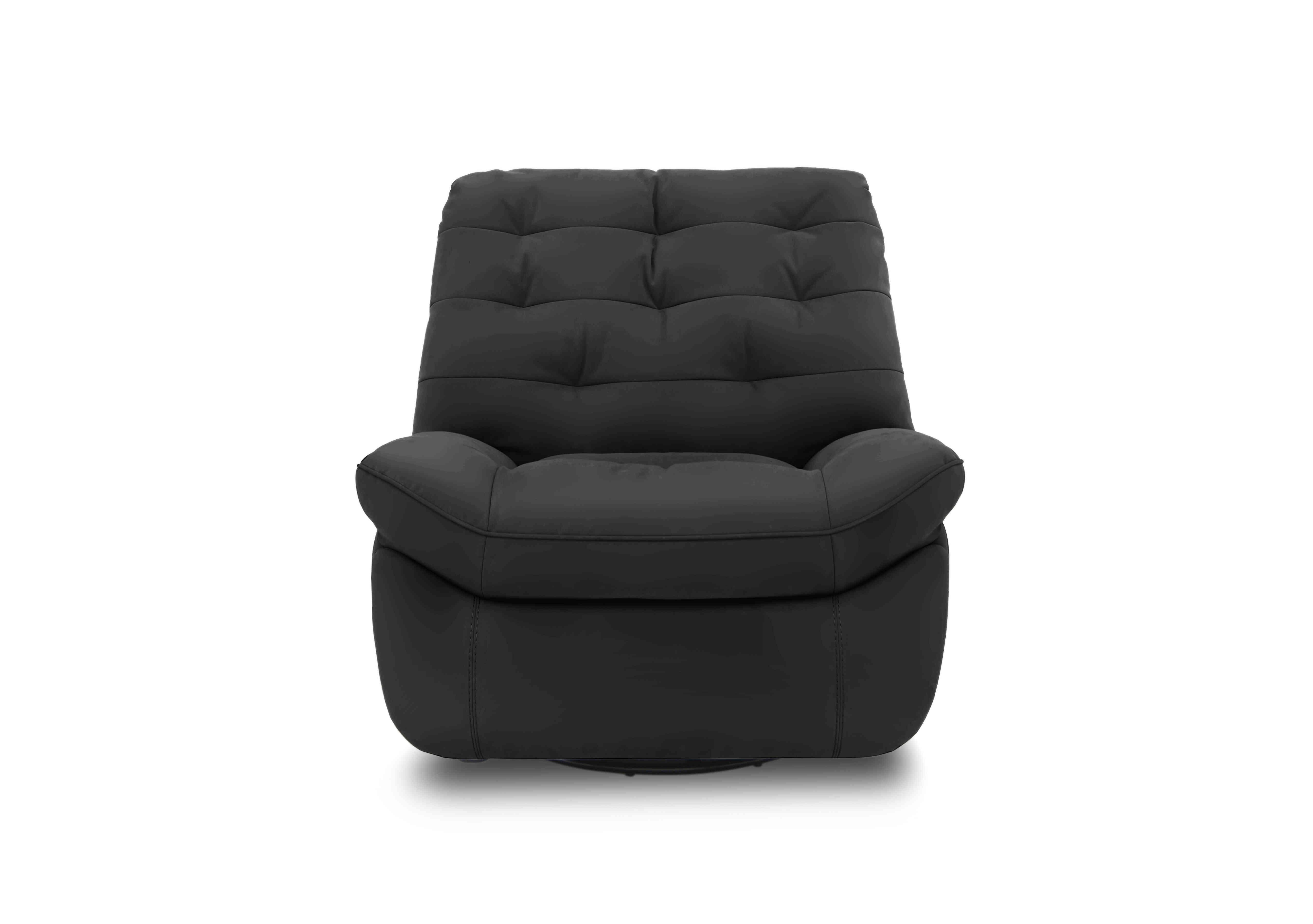 Ozzy Leather Swivel Power Recliner Chair in Nc-023c Black on Furniture Village