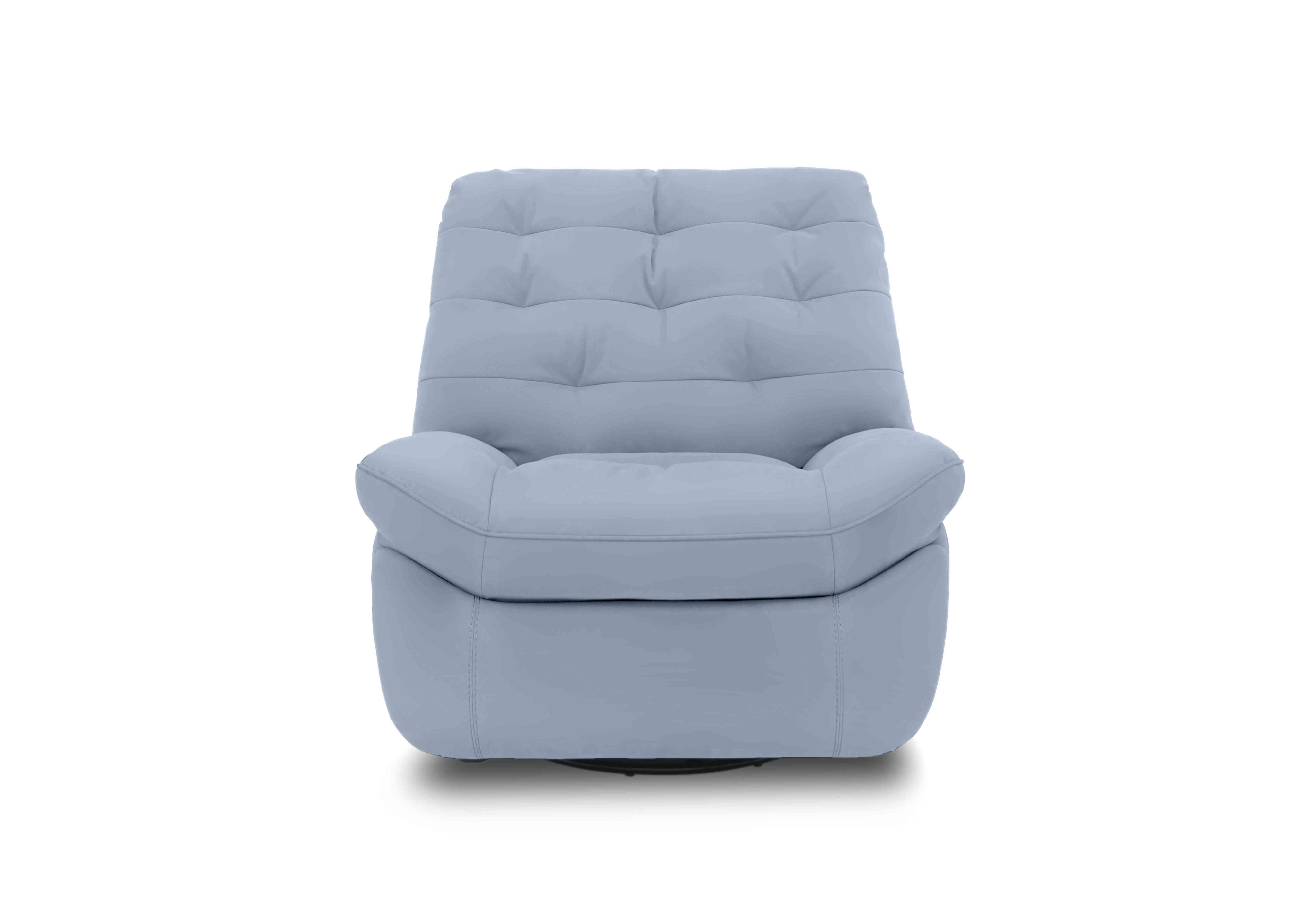 Ozzy Leather Swivel Power Recliner Chair in Nc-026e Pearl Blue on Furniture Village