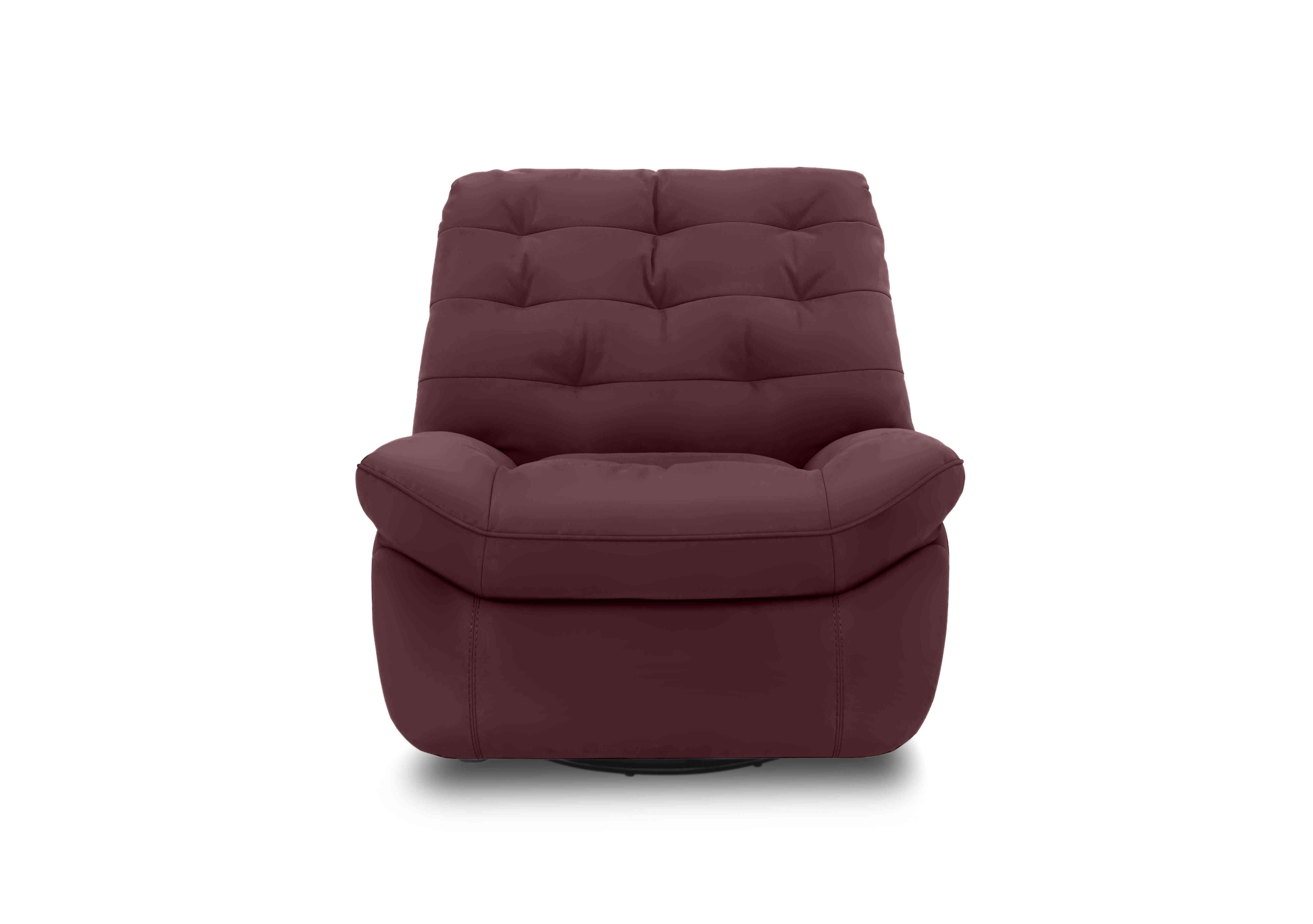 Ozzy Leather Swivel Power Recliner Chair in Nc-035c Deep Red on Furniture Village