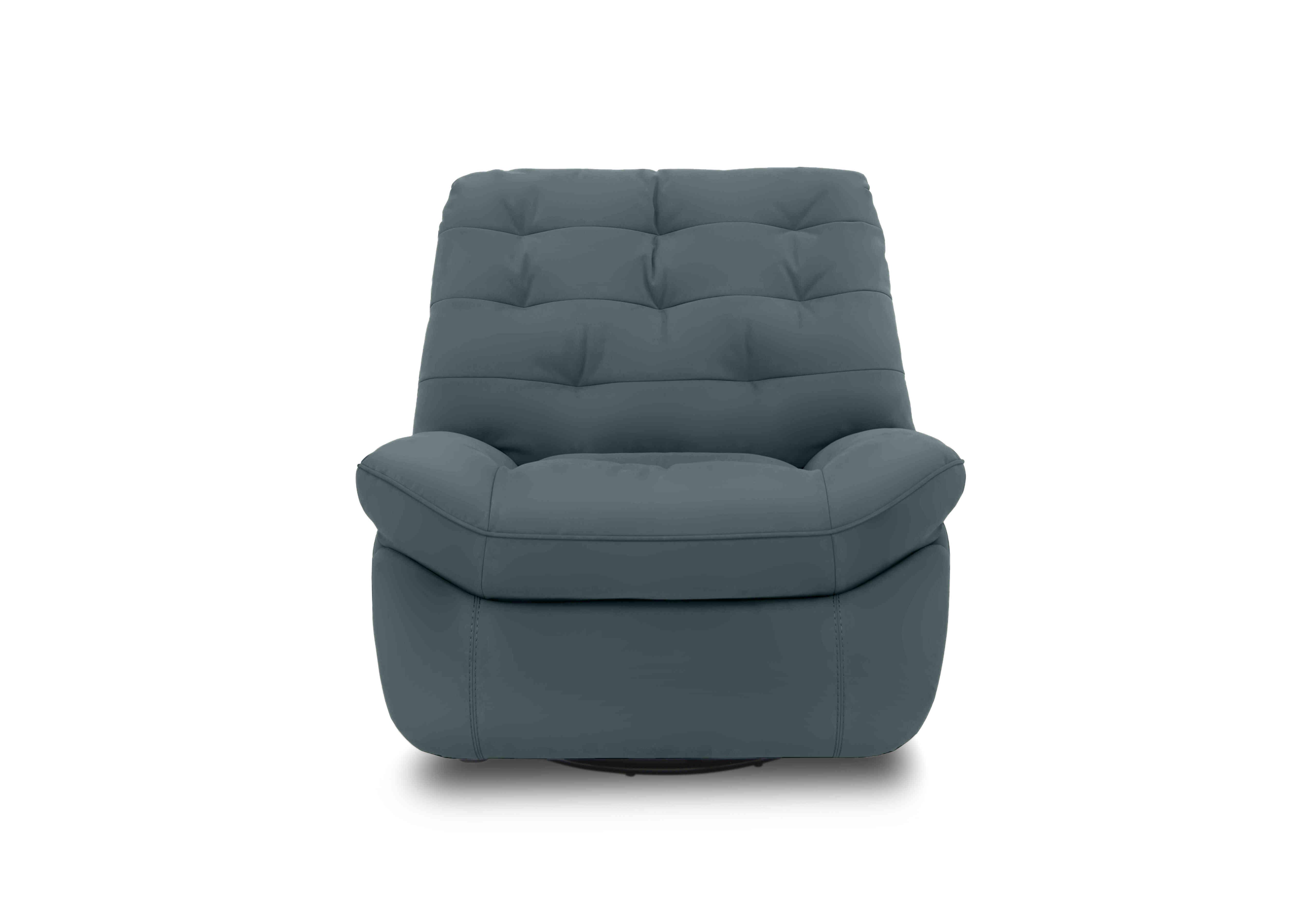 Ozzy Leather Swivel Power Recliner Chair in Nc-301e Lake Green on Furniture Village
