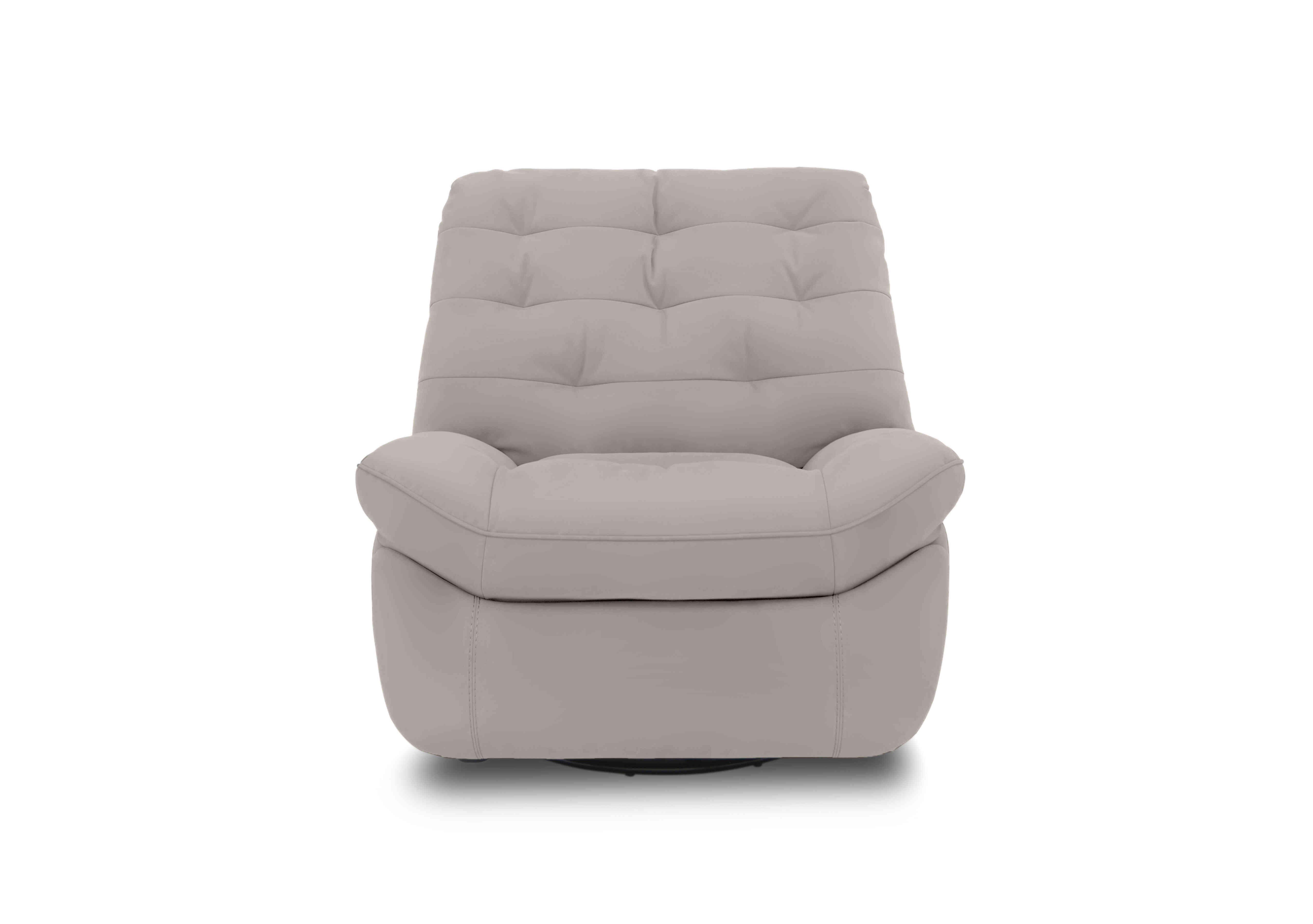 Ozzy Leather Swivel Power Recliner Chair in Nc-946b Feather Grey on Furniture Village