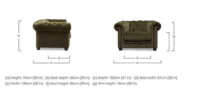 Shackleton Fabric Chesterfield Chair in  on Furniture Village