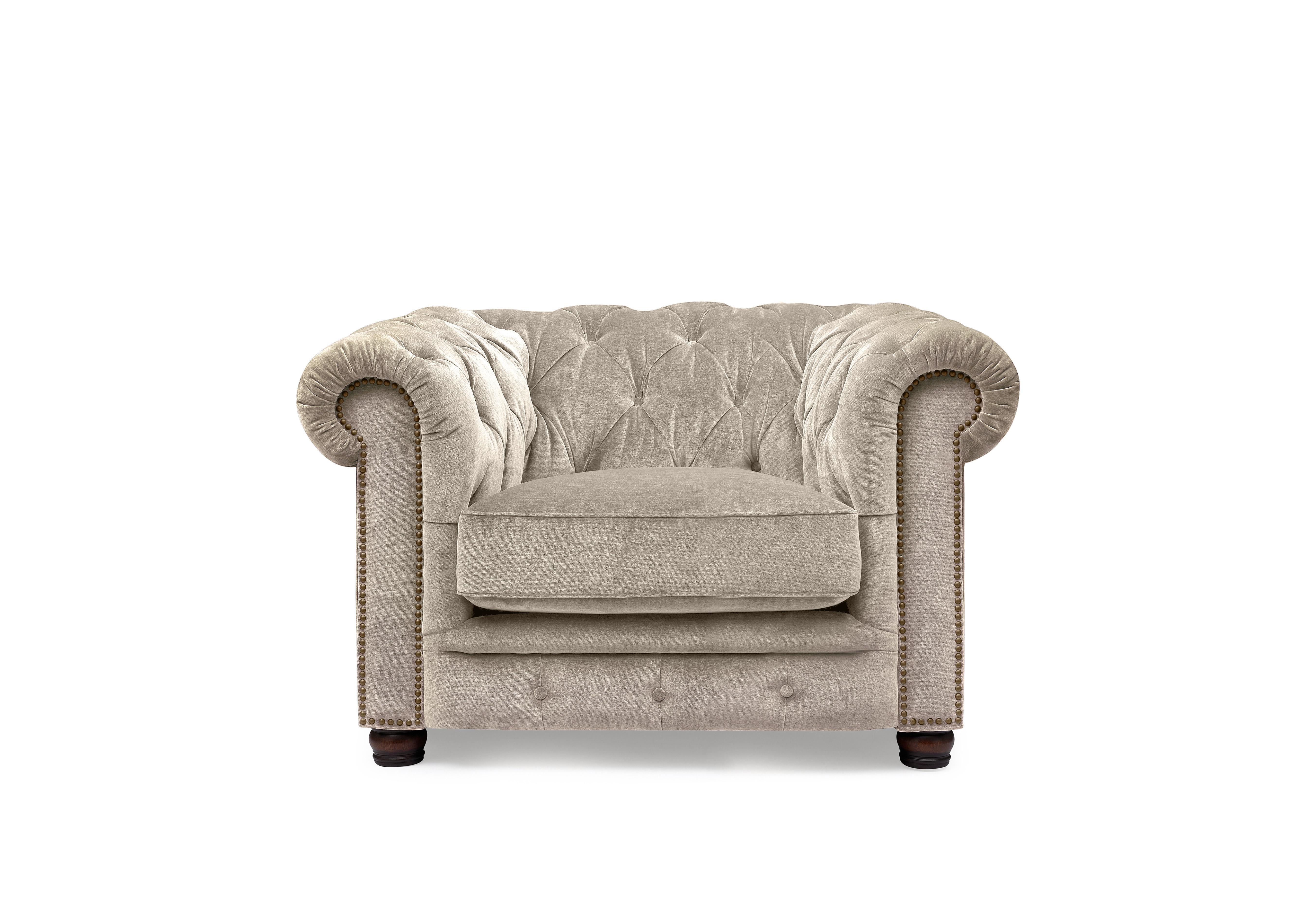 Shackleton Fabric Chesterfield Chair in X3y1-W022 Barley on Furniture Village