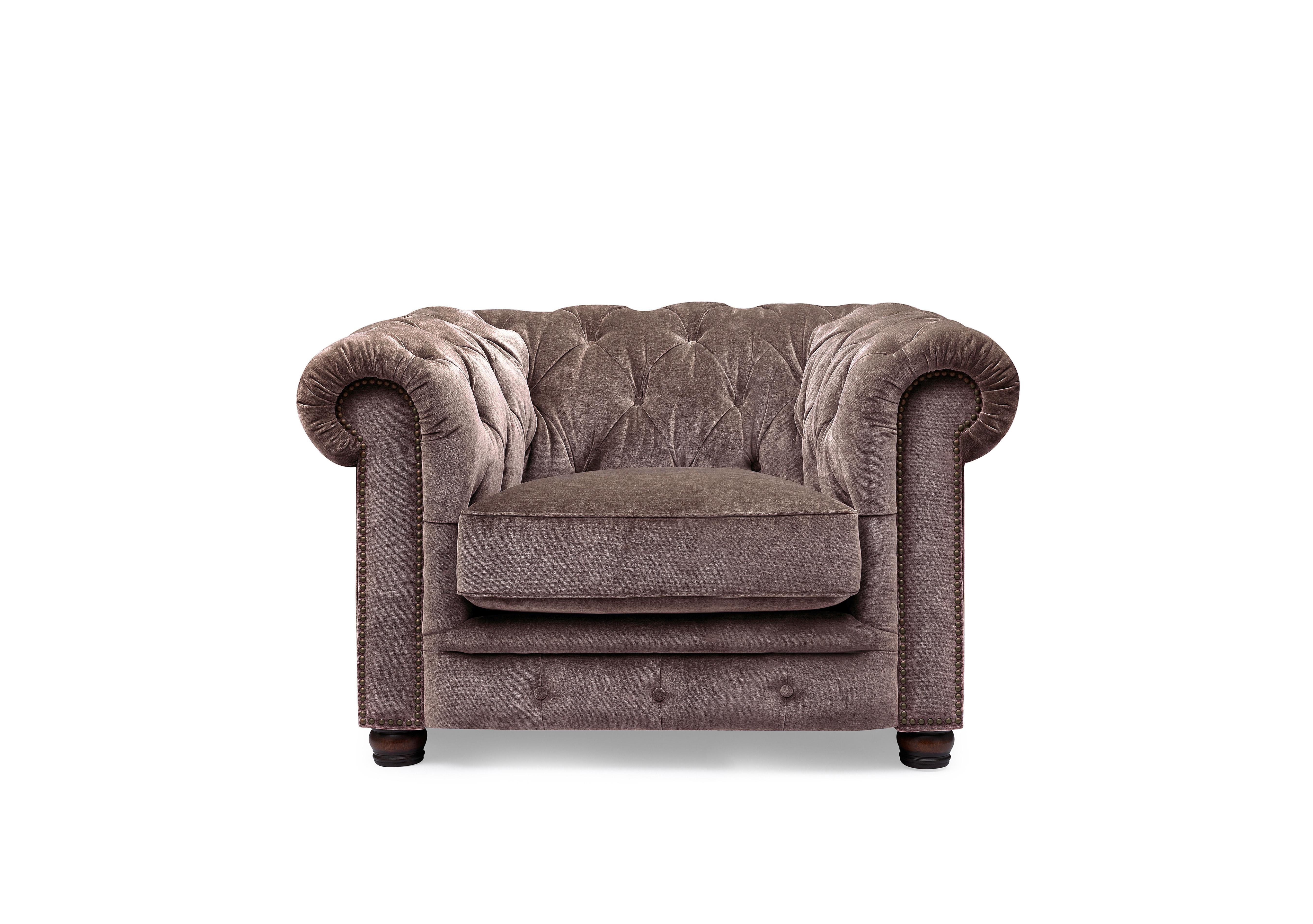Shackleton Fabric Chesterfield Chair in X3y1-W023 Antler on Furniture Village