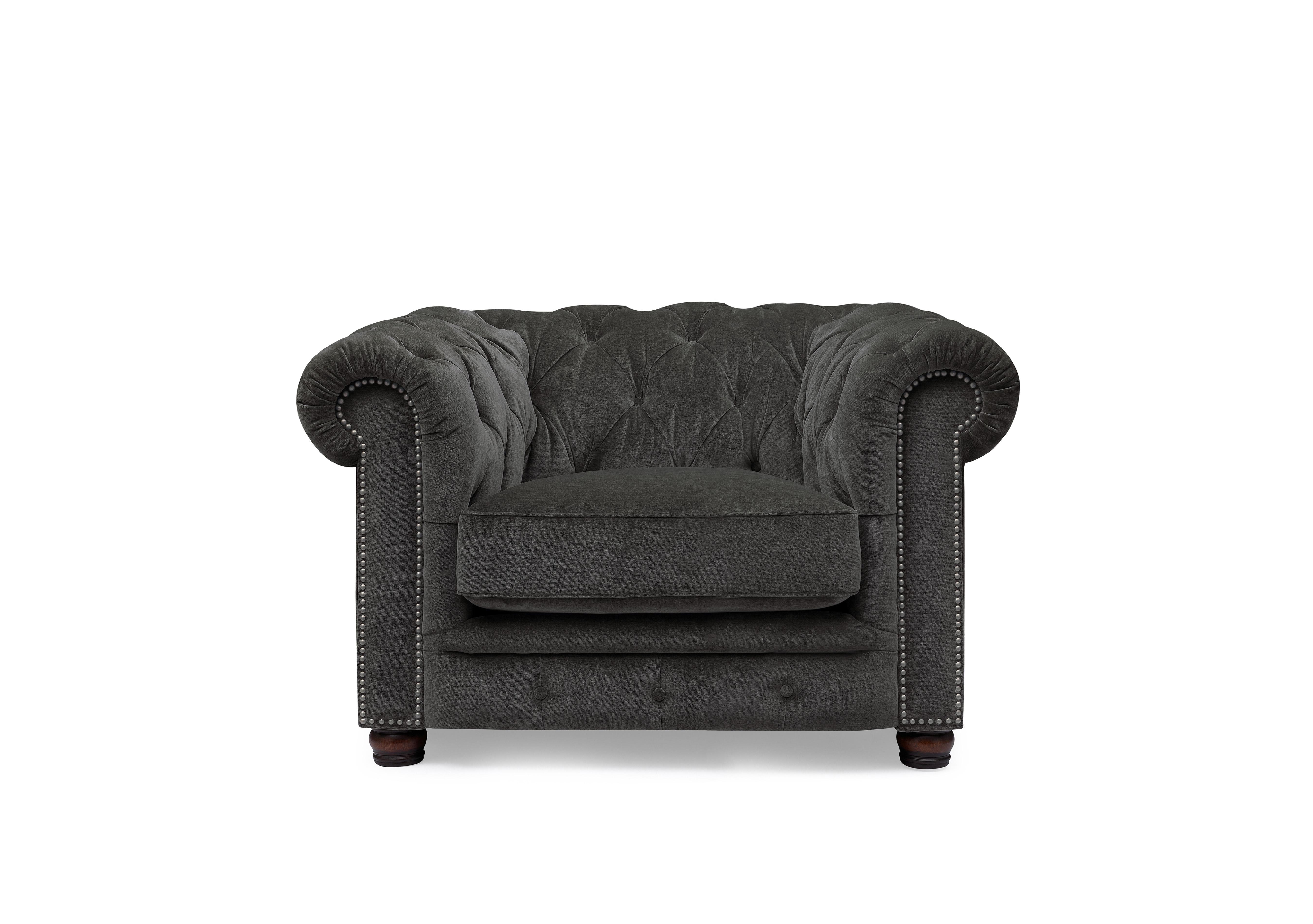 Shackleton Fabric Chesterfield Chair in X3y2-W021 Moonstone on Furniture Village