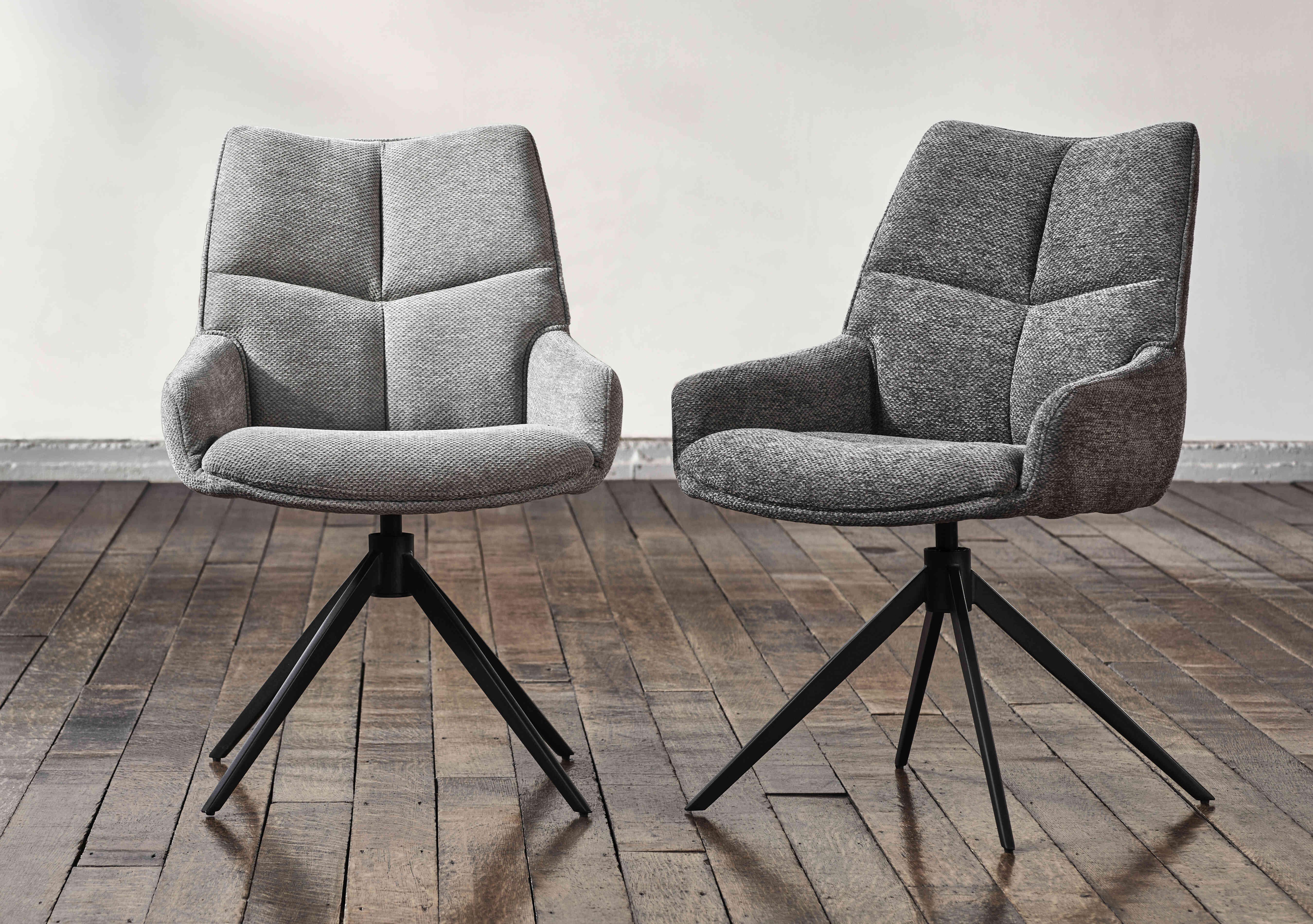Kiara Set of 6 Fabric Swivel Dining Chairs in  on Furniture Village