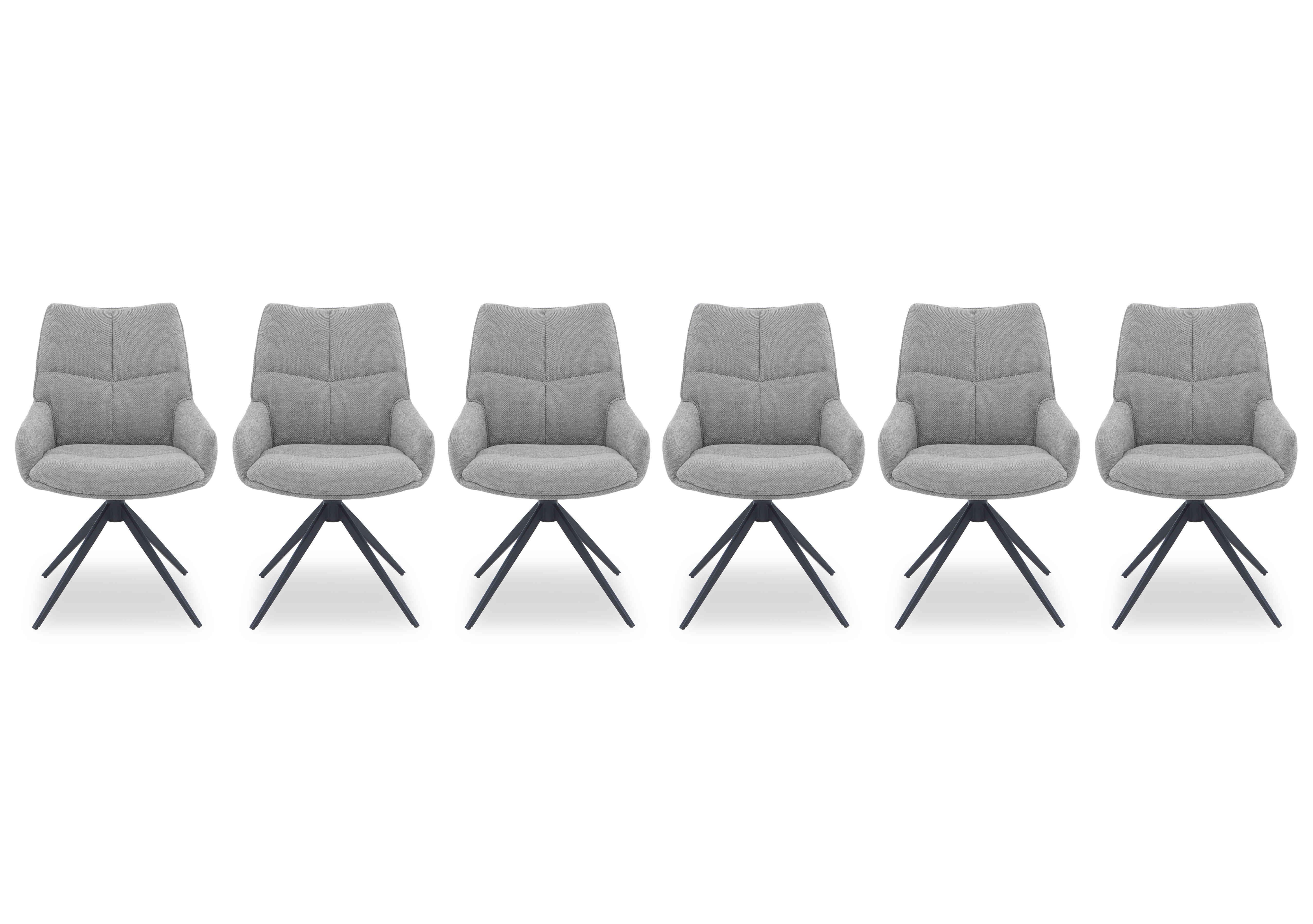 Kiara Set of 6 Fabric Swivel Dining Chairs in Taupe on Furniture Village