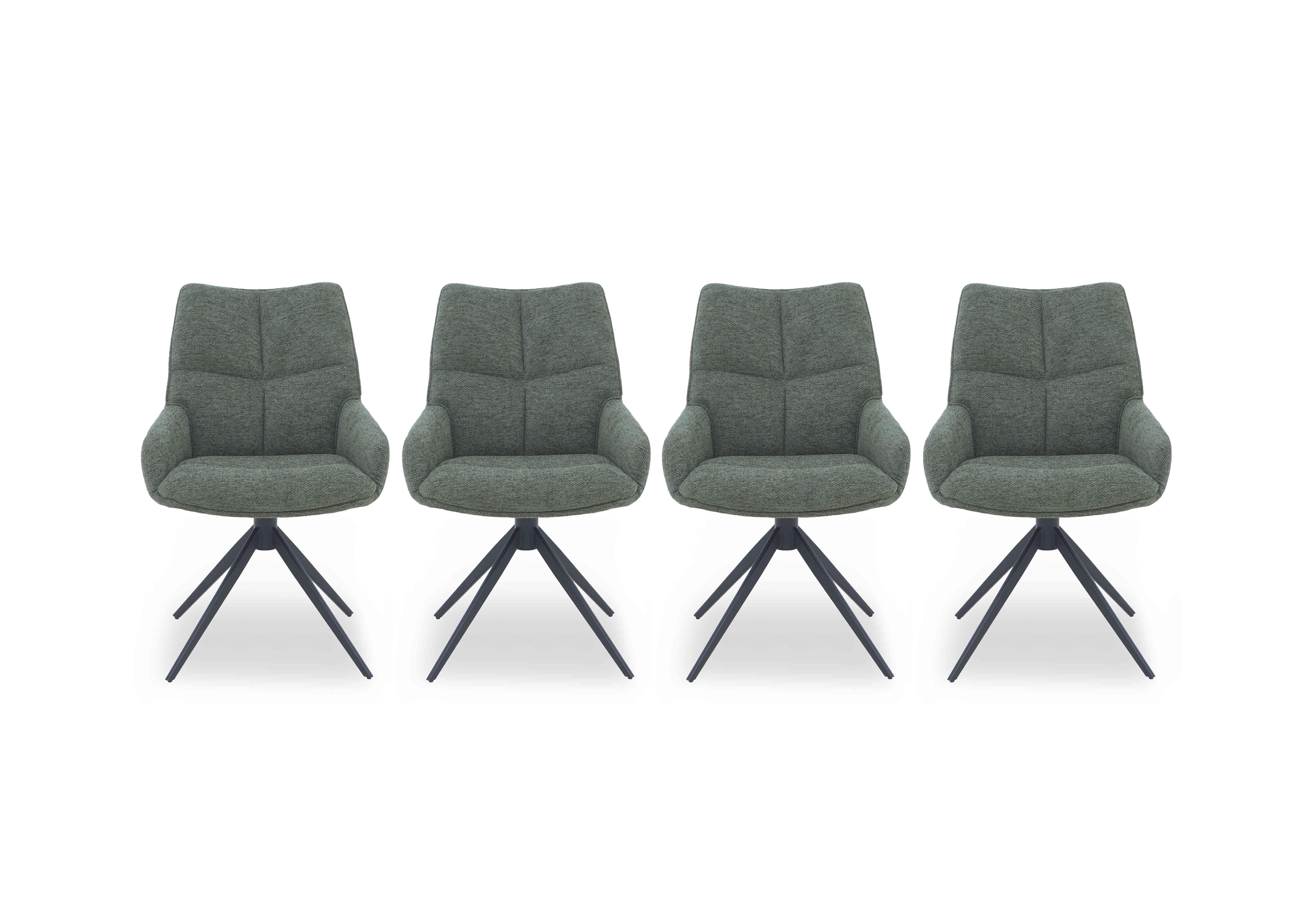 Kiara Set of 4 Fabric Swivel Dining Chairs in Forest on Furniture Village