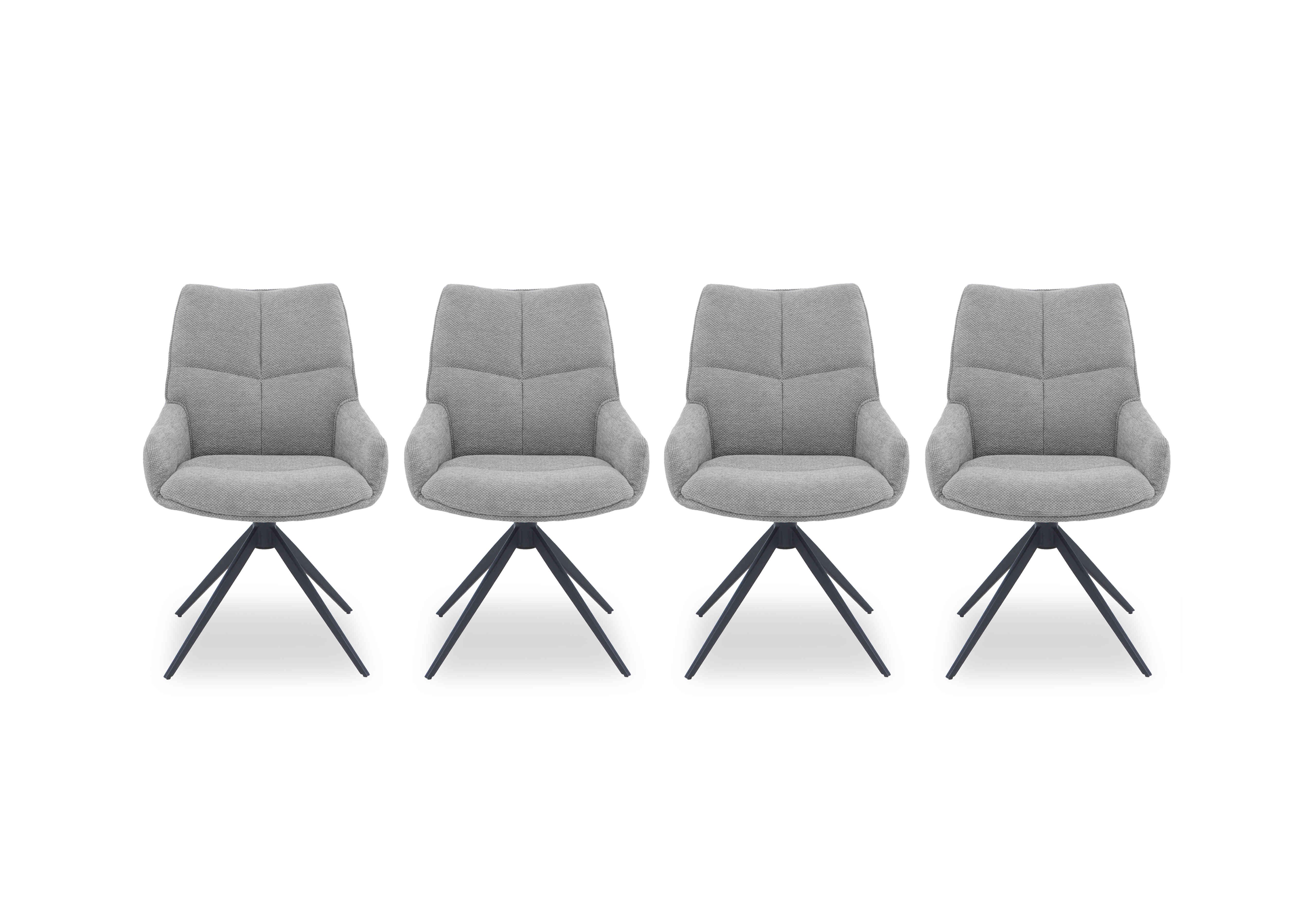 Kiara Set of 4 Fabric Swivel Dining Chairs in Taupe on Furniture Village
