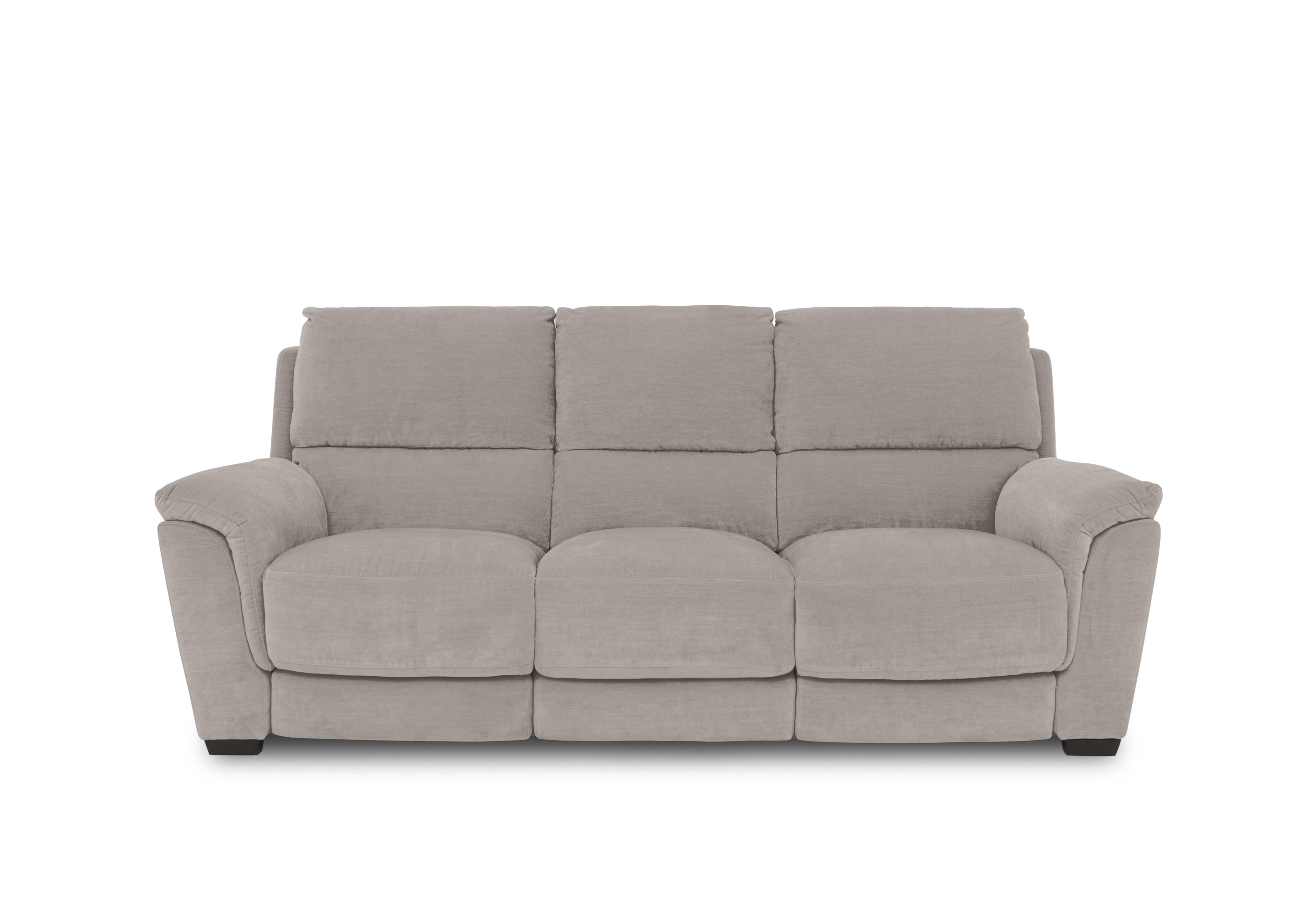 Compact Collection Medio 3 Seater Power Recliner Fabric  Sofa in Fab-Can-R451 Light Grey on Furniture Village