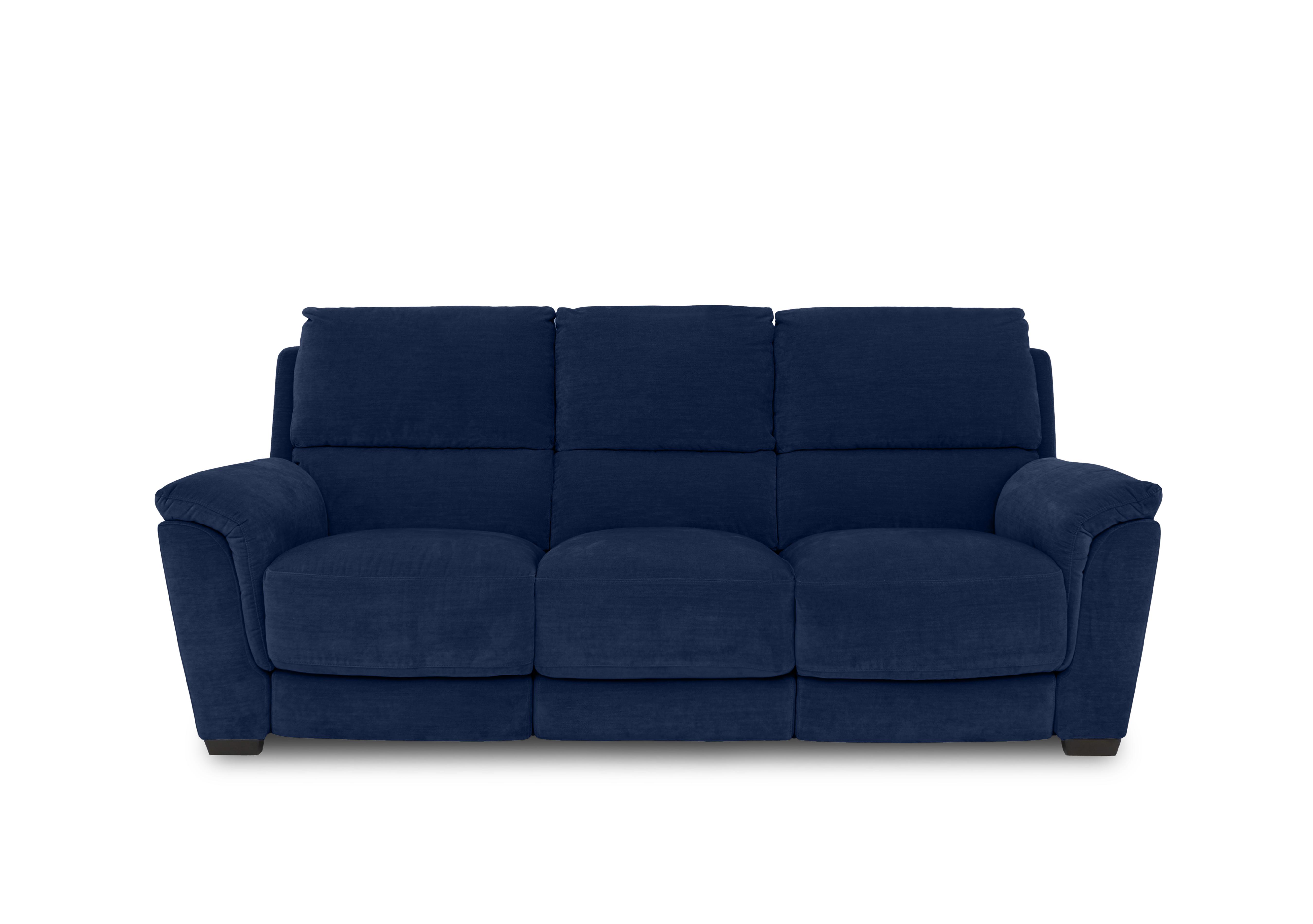 Compact Collection Medio 3 Seater Fabric Sofa in Fab-Meg-R28 Navy on Furniture Village