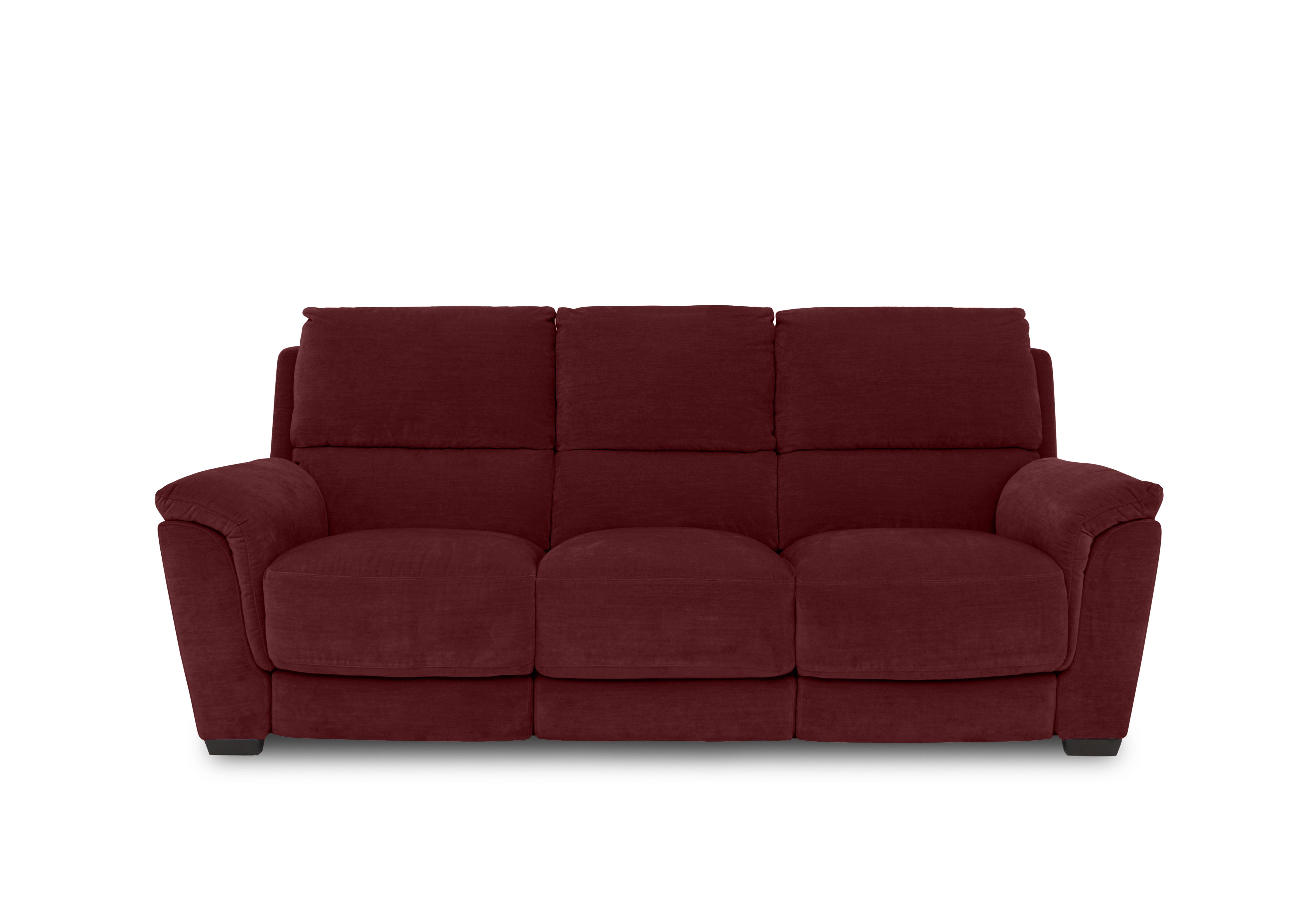 Compact Collection Medio 3 Seater Fabric Sofa in Fab-Meg-R65 Burgundy on Furniture Village